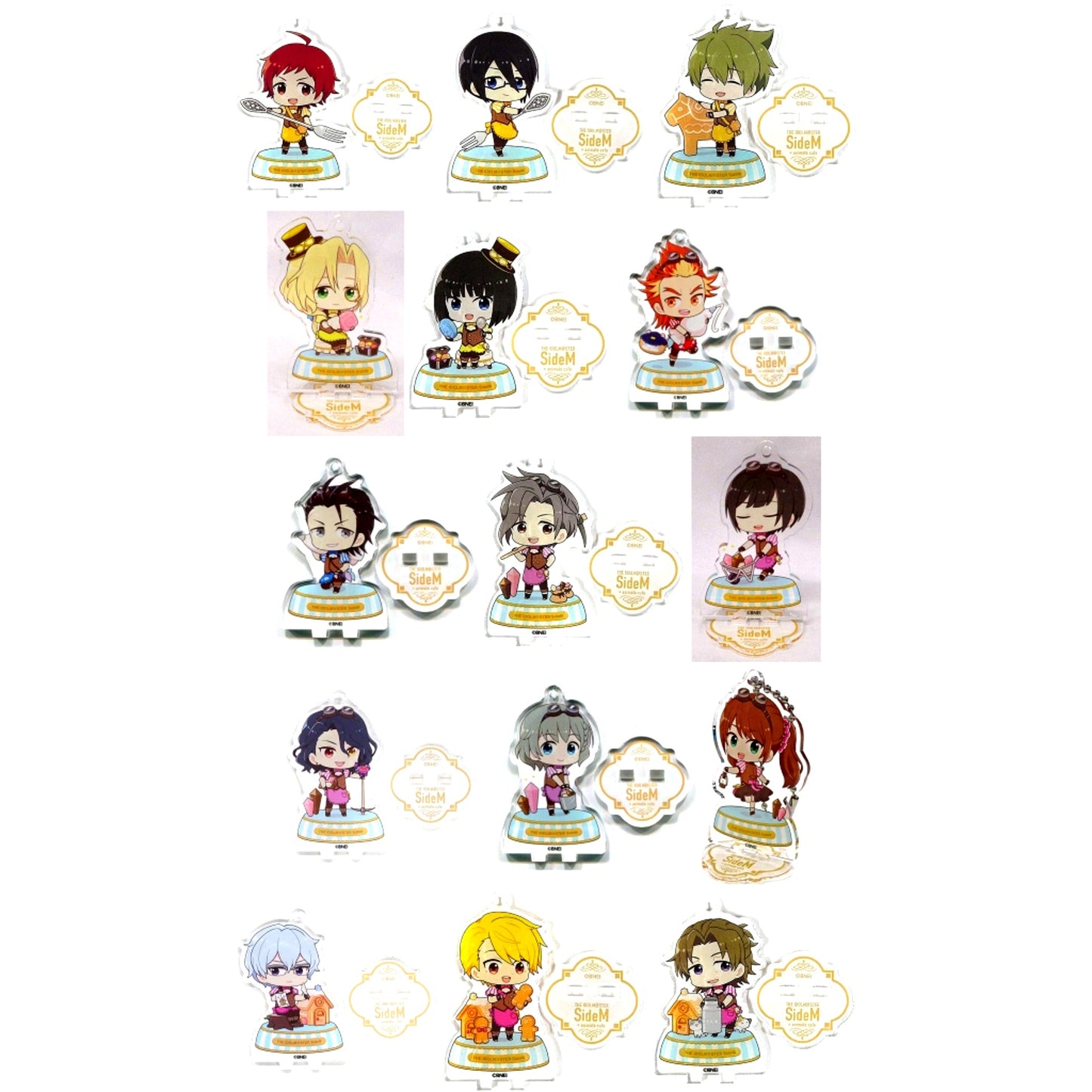 Set of 15 The Idolm@ster SideM x Animate Cafe Trading Acrylic Stand Keychain Sweetie Wonderland ver. Group A [USED]