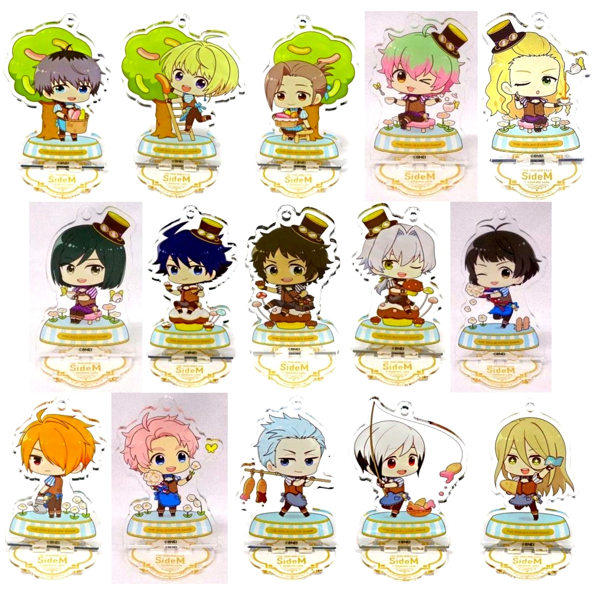Set of 15 The Idolm@ster SideM Trading Acrylic Stand Keychain Sweetie Wonderland ver. Group B animatecafe [USED]