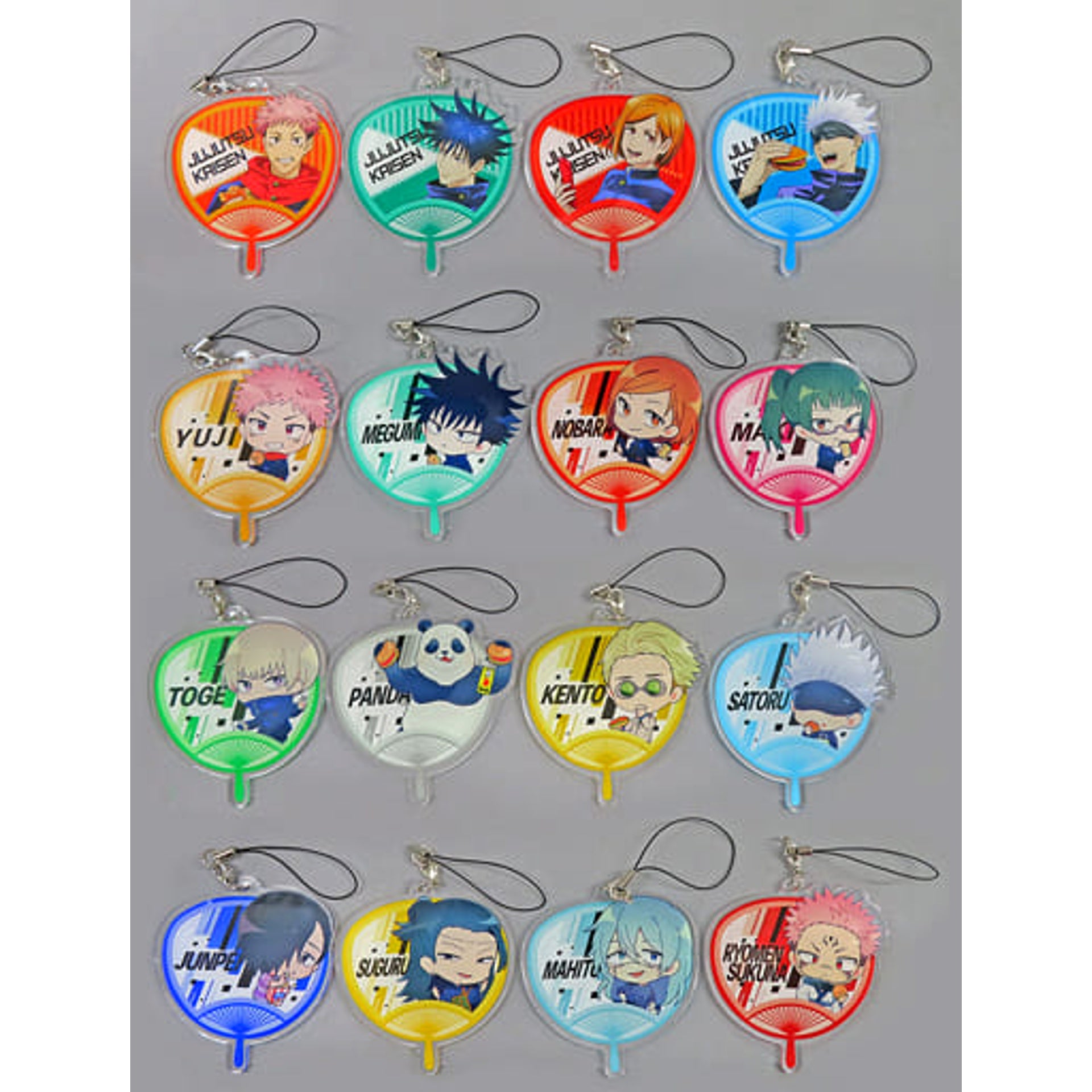 Jujutsu Kaisen Yuji Itadori & Others Sega Prize Campaign Fan Style Acrylic Charm SEGA Limited All 16 Types Set Keychains [USED]