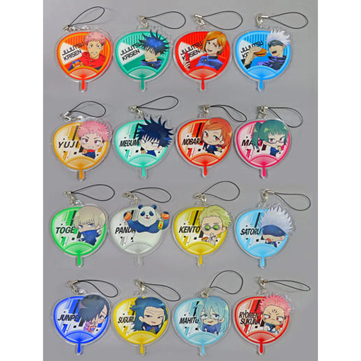 Jujutsu Kaisen Yuji Itadori & Others Sega Prize Campaign Fan Style Acrylic Charm SEGA Limited All 16 Types Set Keychains [USED]