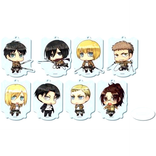 Set of 8 Attack on Titan Marutto Stand Keychain Vol. 1 [USED]