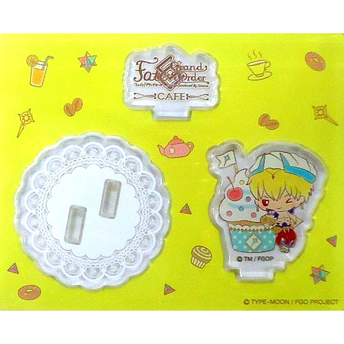 Caster, Gilgamesh Fate/Grand Order X Sanrio Cupcake Acrylic Stand Sanrio Cafe 3rd Round [USED]