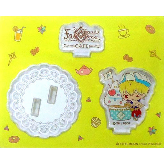 Caster, Gilgamesh Fate/Grand Order X Sanrio Cupcake Acrylic Stand Sanrio Cafe 3rd Round [USED]