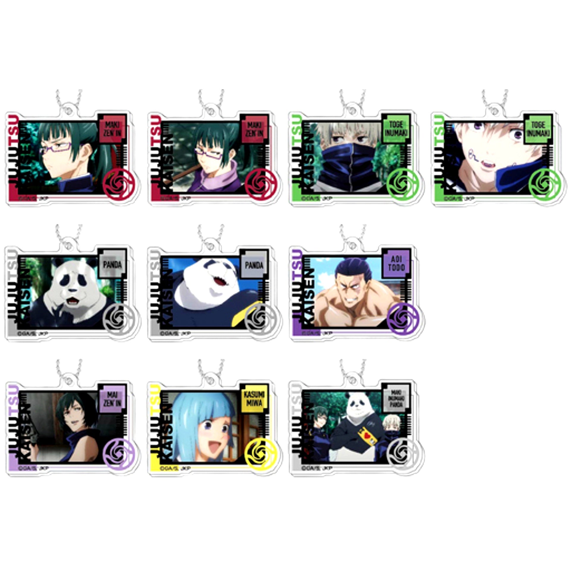 Set of 10 Jujutsu Kaisen Deco Fure Acrylic Keychain B [USED]