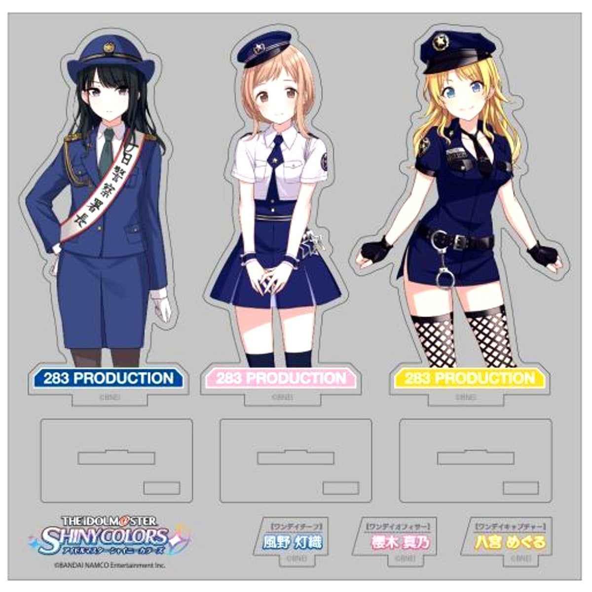 Set of 3 283 Production Illumination Stars Acrylic Stand Idolmaster Shiny Colors [USED]