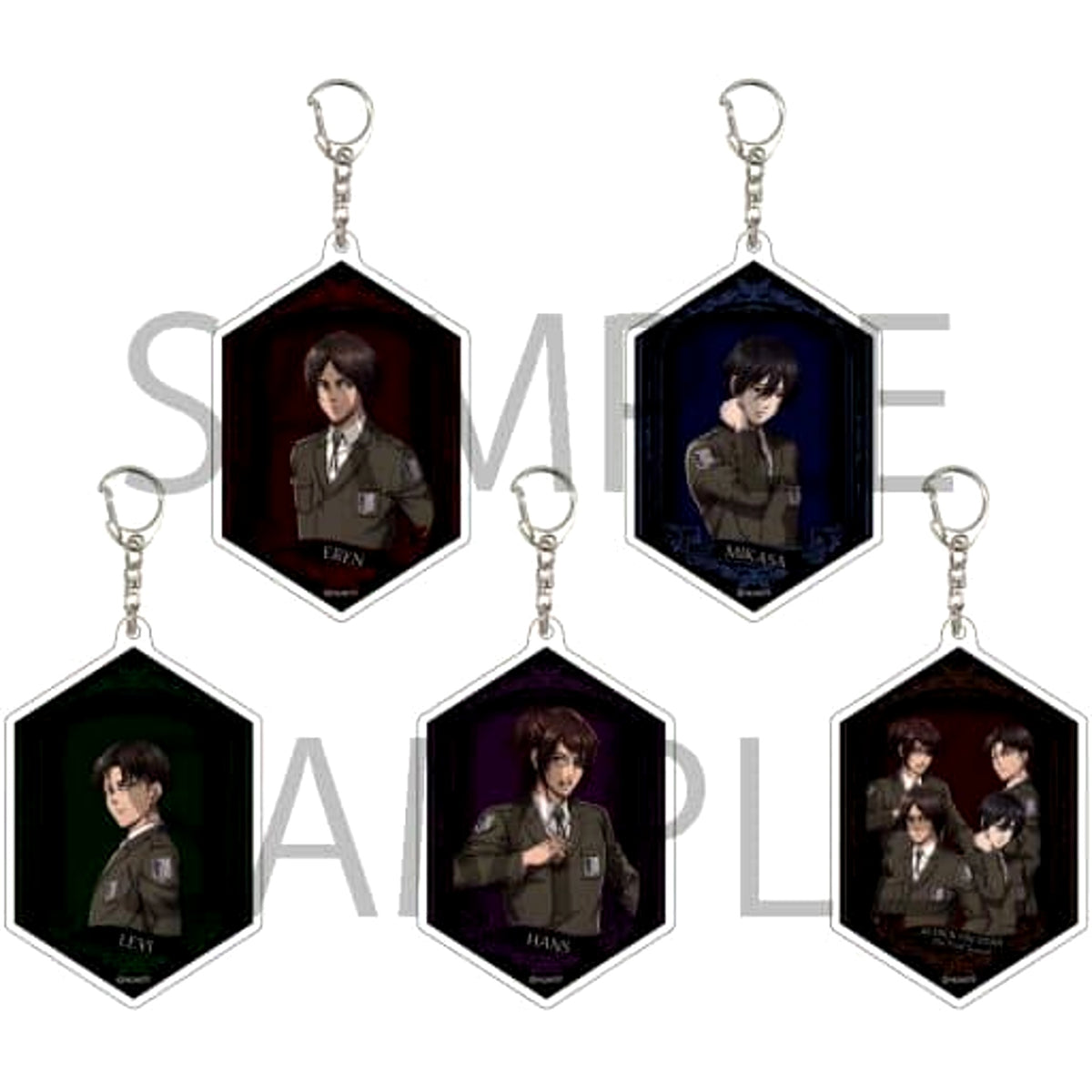 Attack on Titan Mikasa Ackerman & Others Acrylic Keychain 08 All 5 Types Set Keychains [USED]