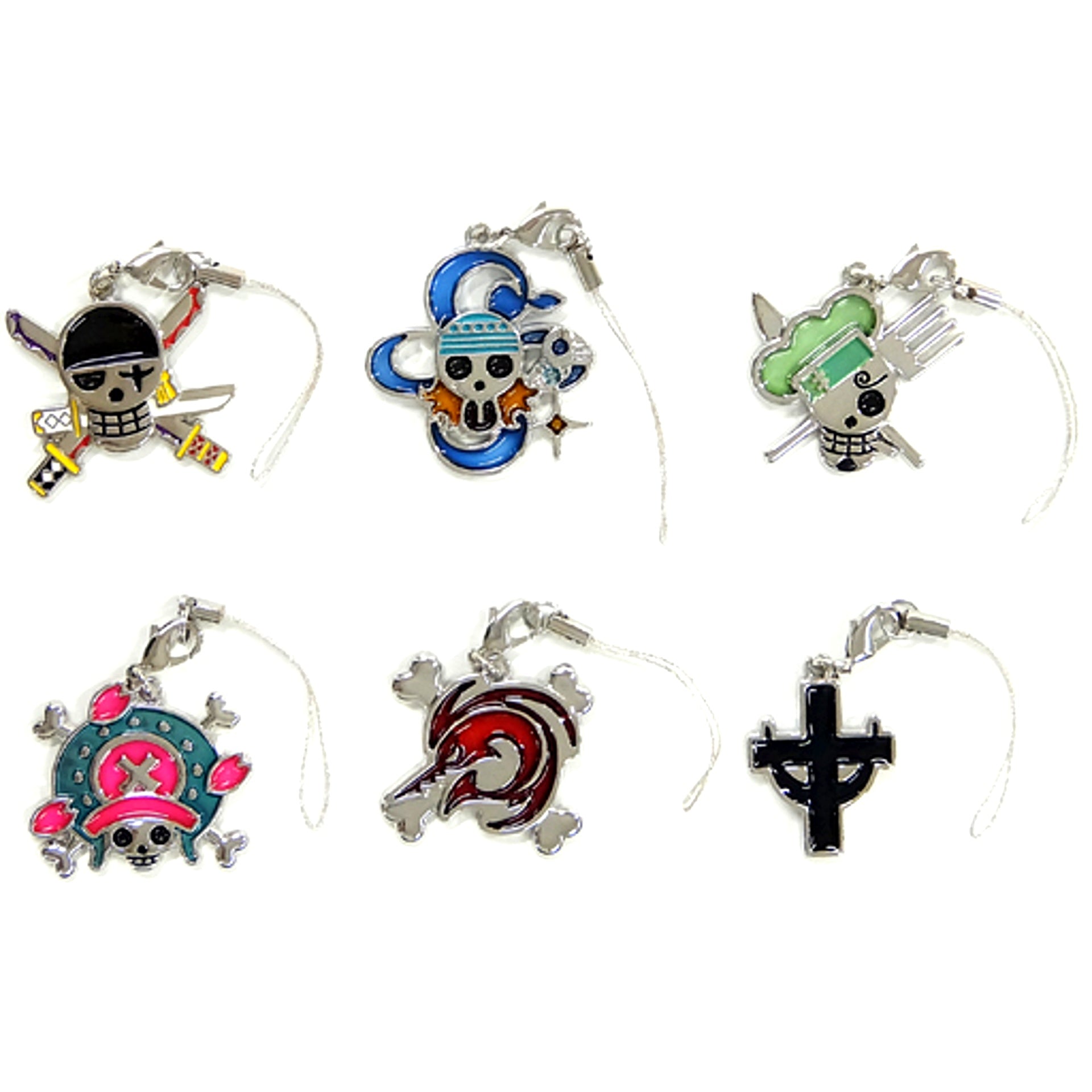 Set of 6 One Piece Pirate Flag Strap One Piece Exhibition 2012 Ver. [USED]