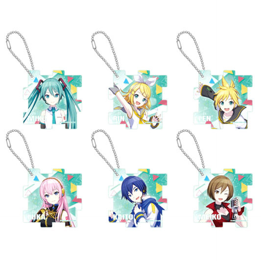 Hatsune Miku: Colorful Stage! Hatsune Miku & Others All 6 Types Set Acrylic Puzzle Keychain Virtual Singer Keychains [USED]