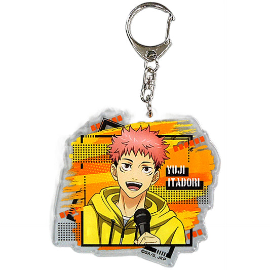 Jujutsu Kaisen Yuji Itadori Newly-Drawn Acrylic Key Ring Karaoke Manekineko Limited Keychains [USED]