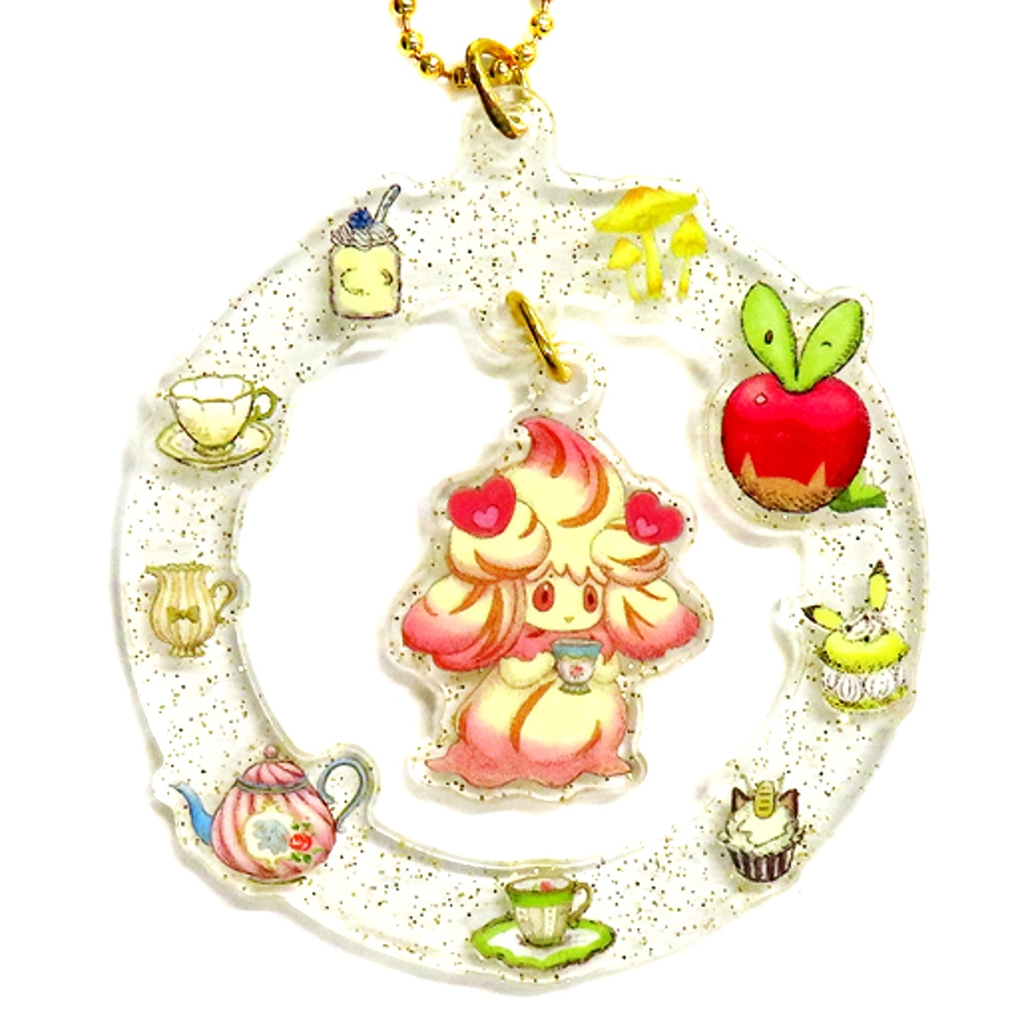 Milcery & Applin Pokemon Acrylic Charm Collection Pokemon Mysterious Tea Party Pokemon Center Limited [USED]