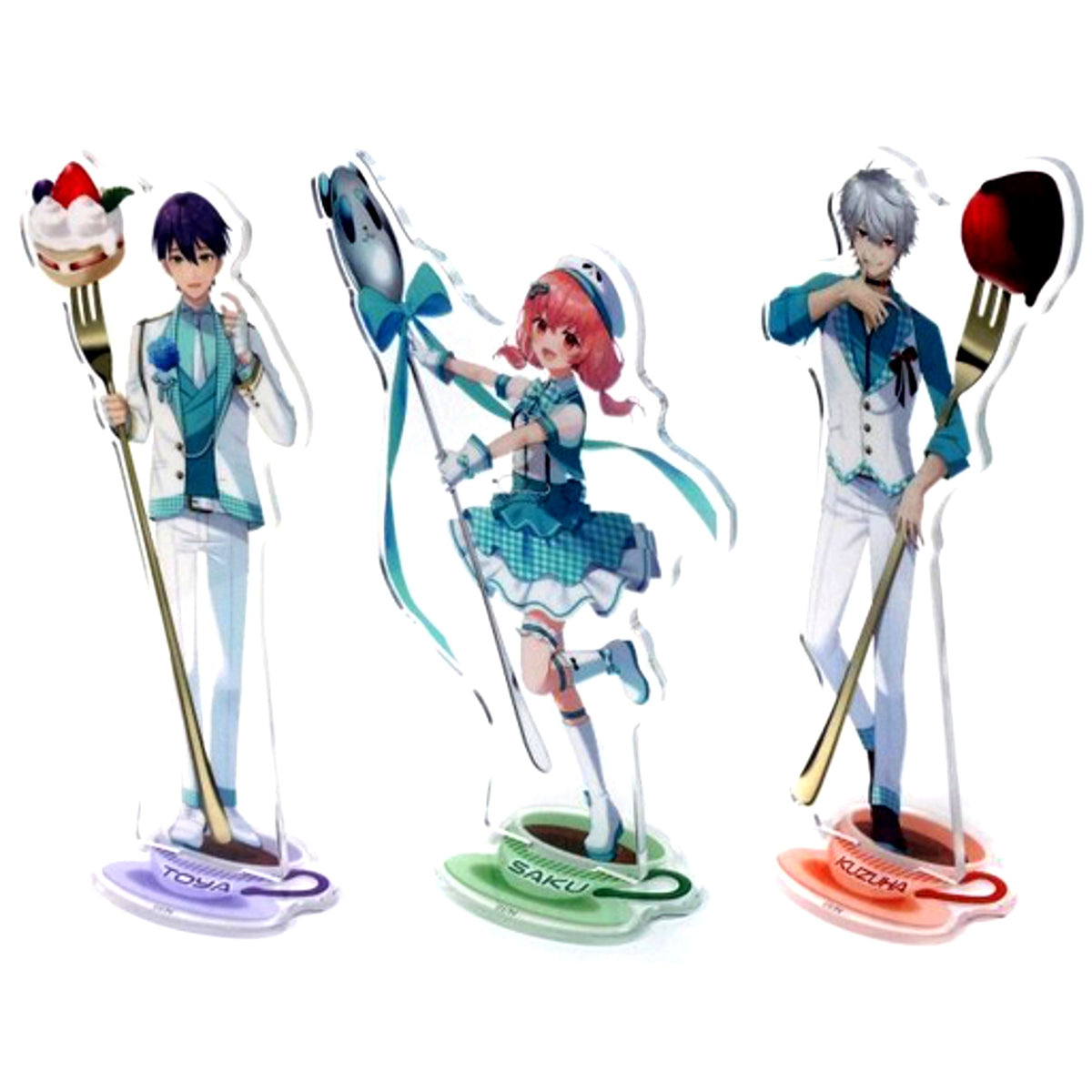 Group Set of 3 B Prize Acrylic Stand Virtual YouTuber Nijisanji x FamilyMart White Day Campaign Receipt Application Campaign Winning Item [USED]