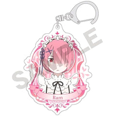 Re:ZERO -Starting Life in Another World- Ram Pink Acrylic Keychain Keychains [USED]
