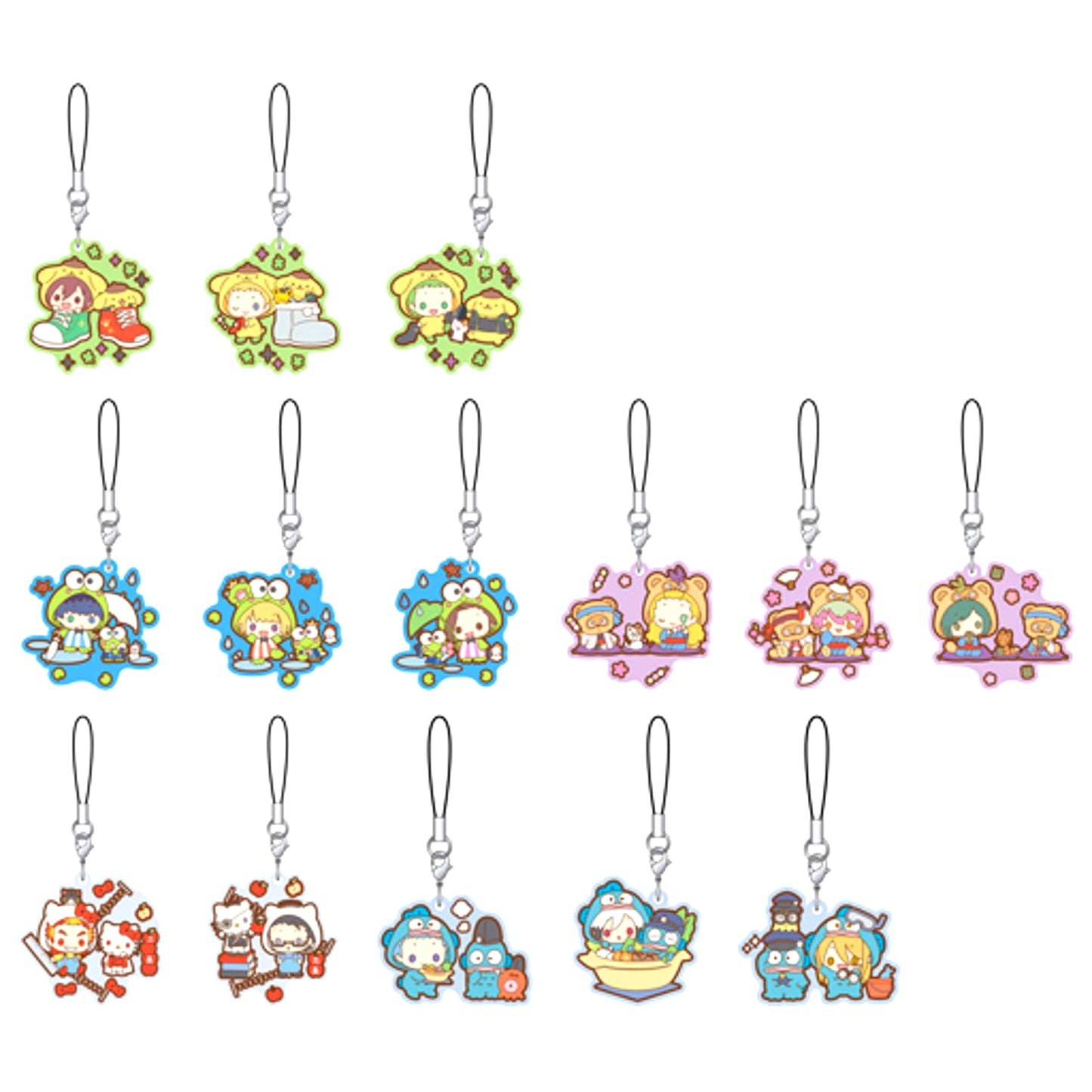 Set of 14 The Idolm@ster SideM x Sanrio Characters Rubber Strap Collection B [USED]