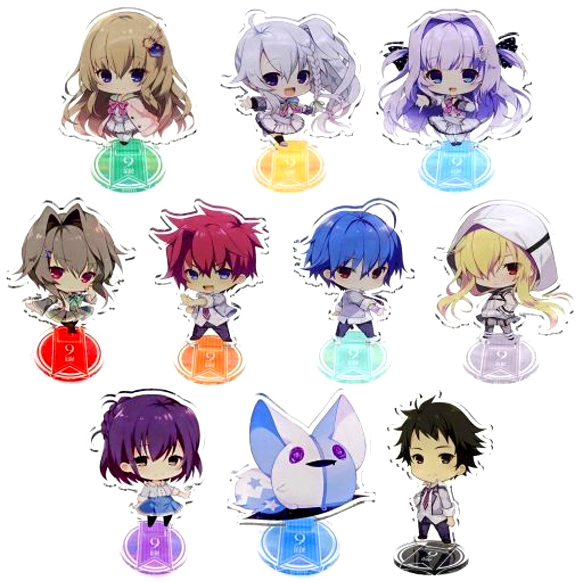 Set of 10 9-nine- Yukiiro Yukihana Yukinoato Acrylic Stand Collection Akiba Pop Fes 2020 in Summer Goods [USED]