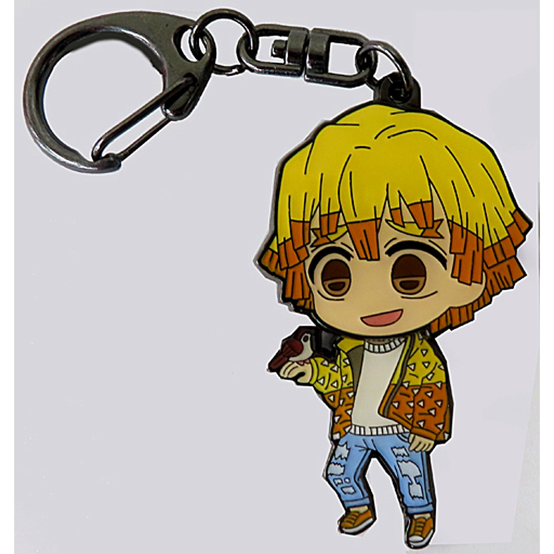 Zenitsu Agatsuma Demon Slayer Kimetsu no Yaiba x atmos Swing Metal Keychain [USED]