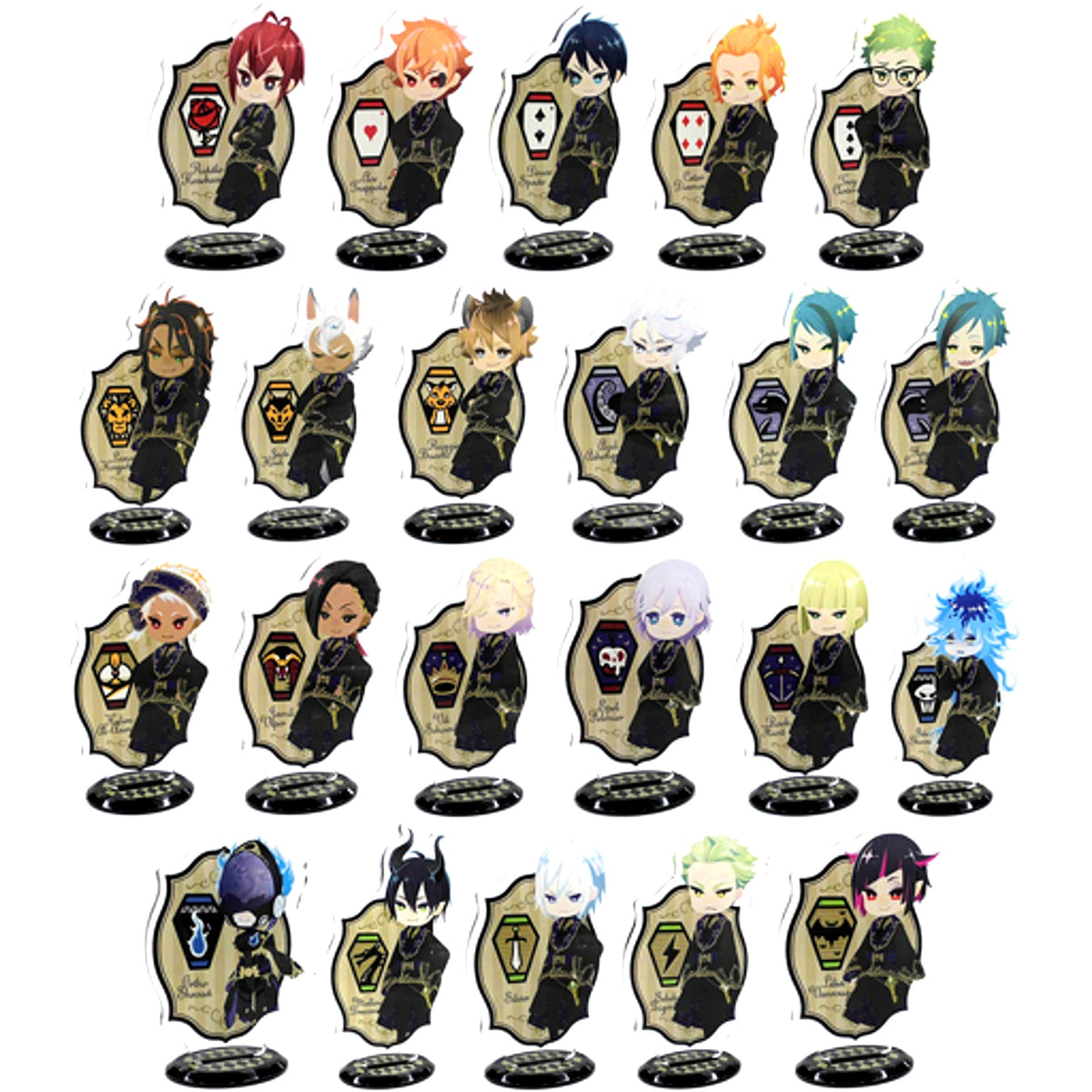 Set of 22 Acrylic Stand Ceremony Outfit Ver. Ichiban Kuji Disney: Twisted-Wonderland Round 3 Prize J [USED]
