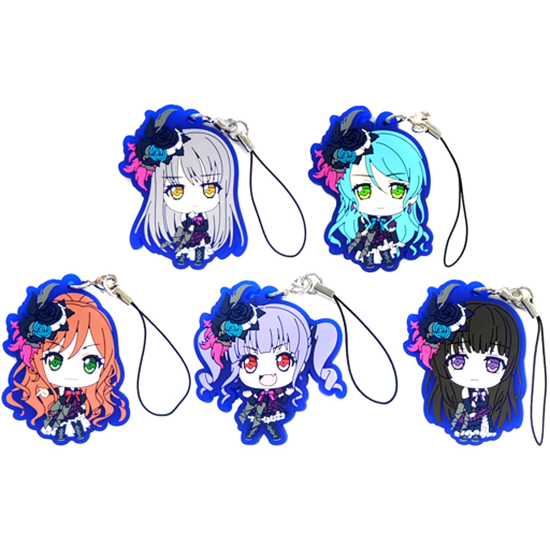 Set of 5 BanG Dream! Girls Band Party! Rubber Strap Roselia ver. [USED]