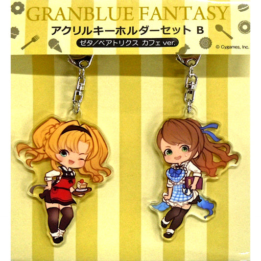Zeta & Beatrix Cafe Ver. Acrylic Keychain Set B Granblue Fantasy [USED]