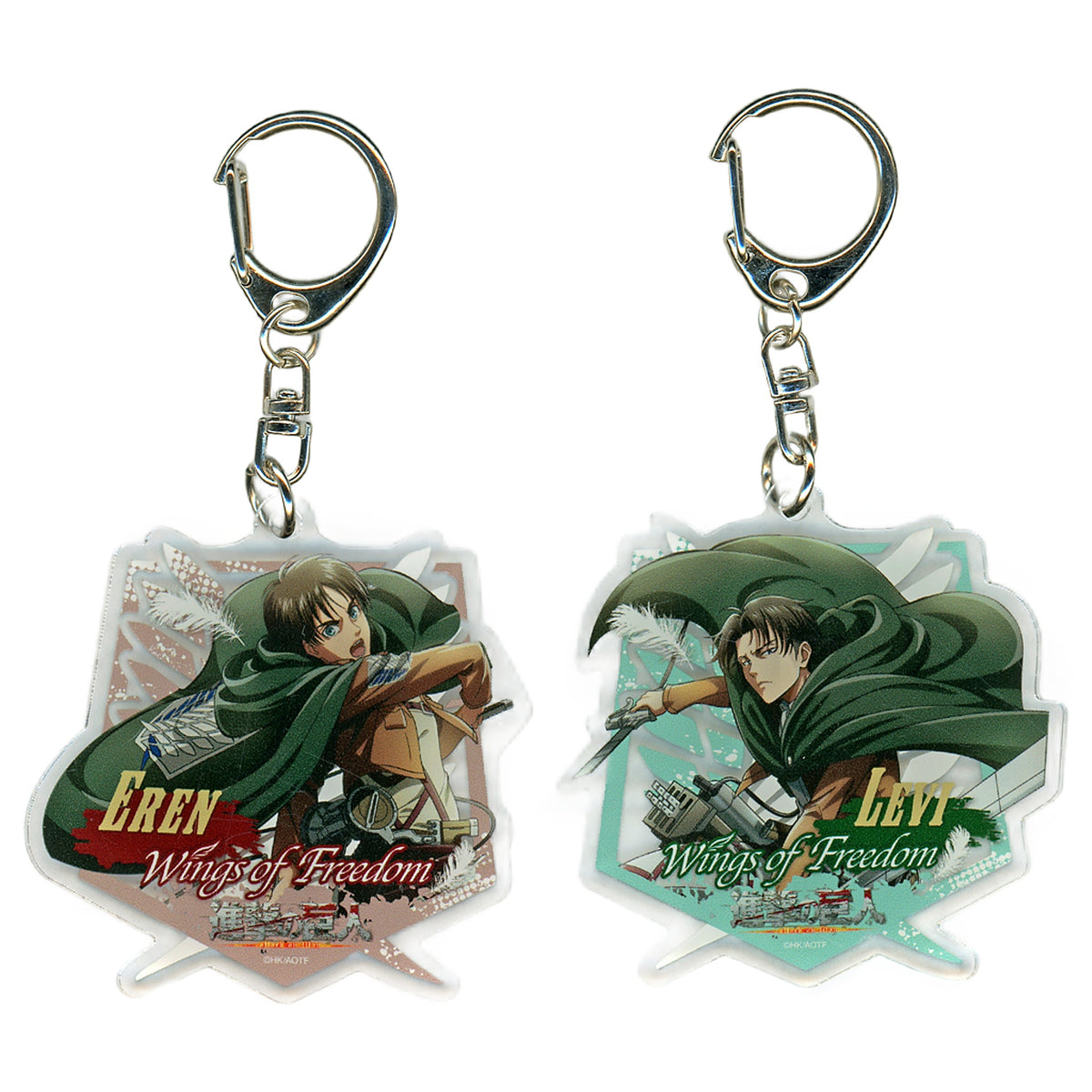 Attack on Titan Ellen Yeager Levi Ackerman Acrylic Keychain Set cookpadLive Cafe Giant Festival Vol.2 Limited Keychains [USED]