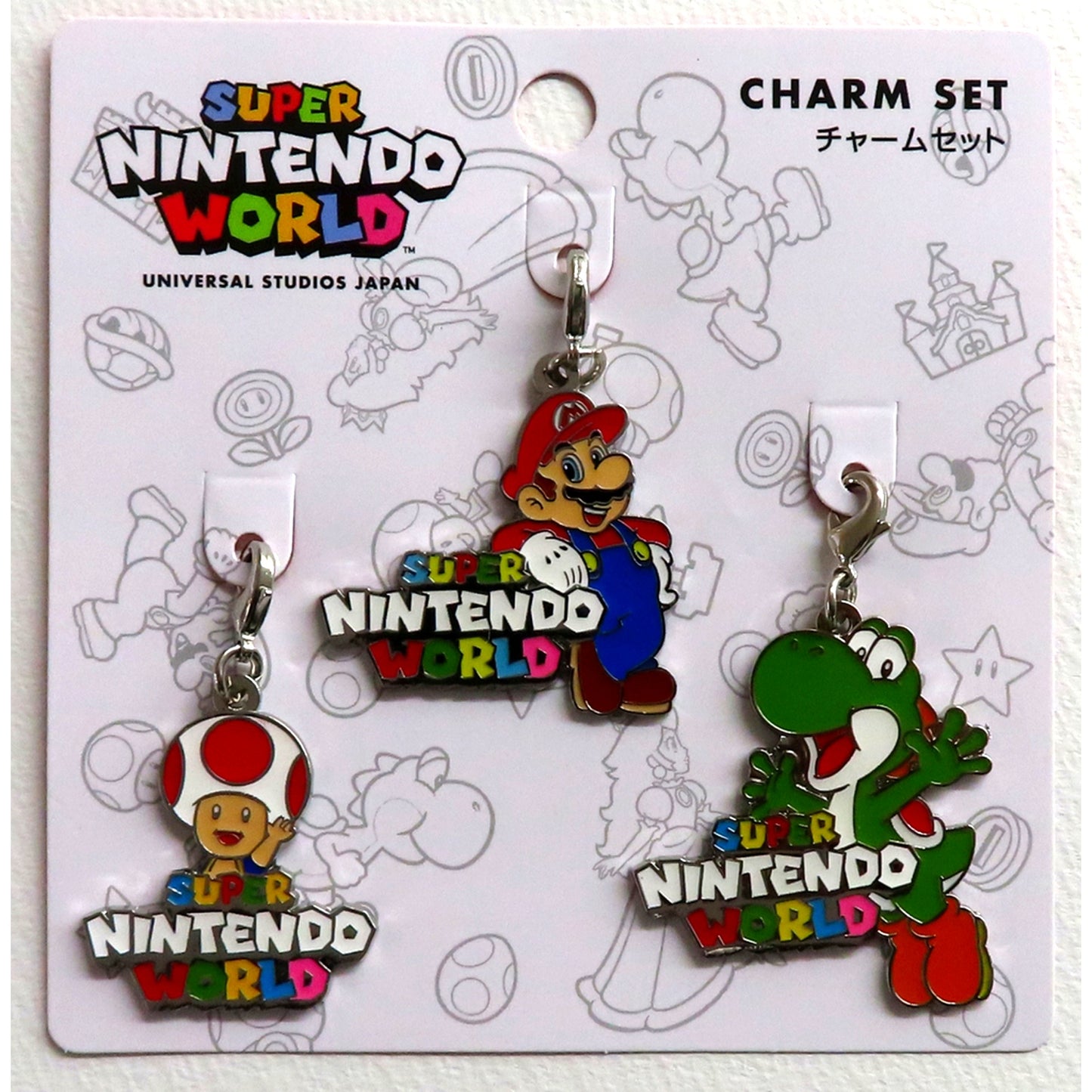 Toad & Mario & Yoshi Set of 3 Charms Super Mario Universal Studios Japan Super Nintendo World Ltd [USED]