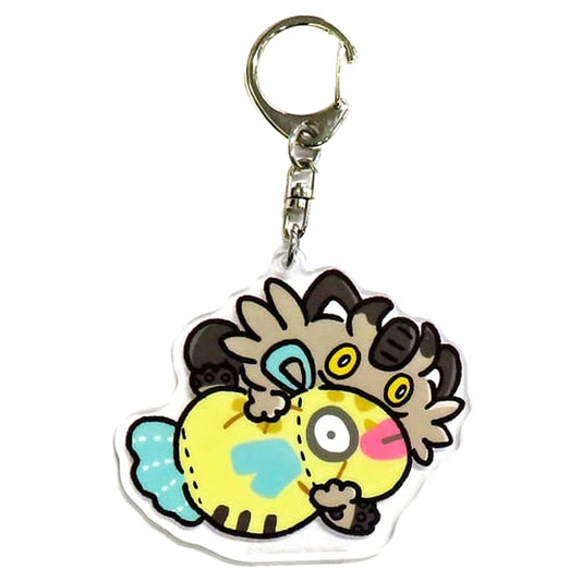 Galarian Meowth Feebas Plush Pokemon Acrylic Keychain Collection Galarian Meowth's Day Pokemon Center Limited [USED]