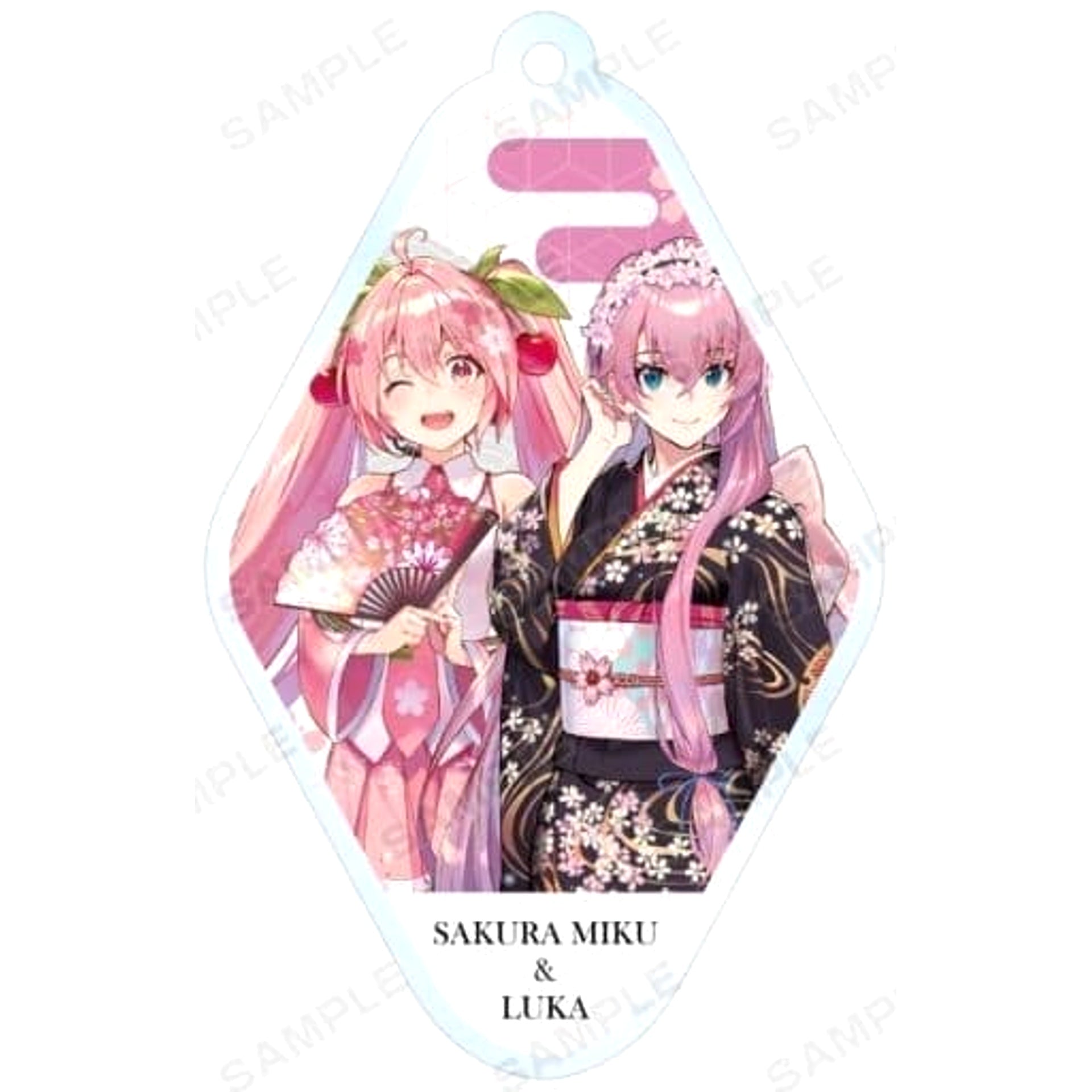 VOCALOID Sakura Miku Megurune Ruka Original Illustration Art by Shirabi Trading Acrylic Keychains Keychains [USED]