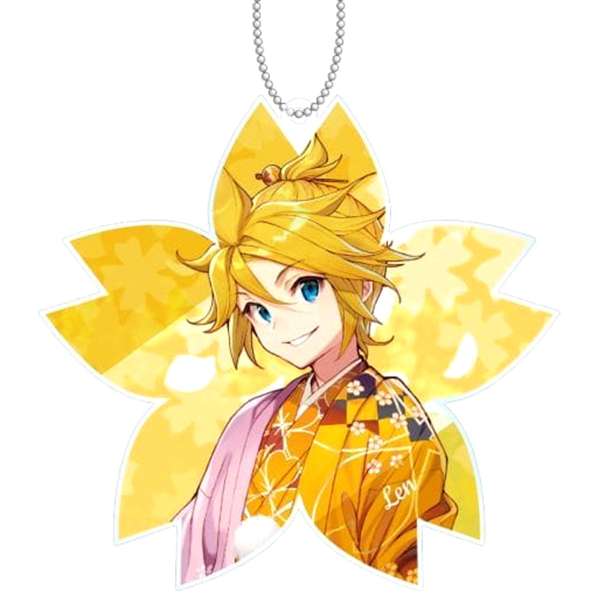 VOCALOID Len Kagamine Original Illustration Art by Shirabi Big Acrylic Keychain Sakura Miku Keychains [USED]
