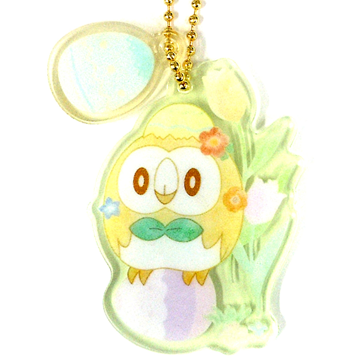 Rowlet Pokemon Happy Easter Basket Acrylic Charm Collection in Egg Case Pokemon Center Limited [USED]