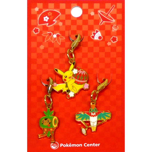 Pikachu Hawlucha Chespin Welcome the New Year! Metal Charm Set Pokemon Pokemon Center Limited [USED]