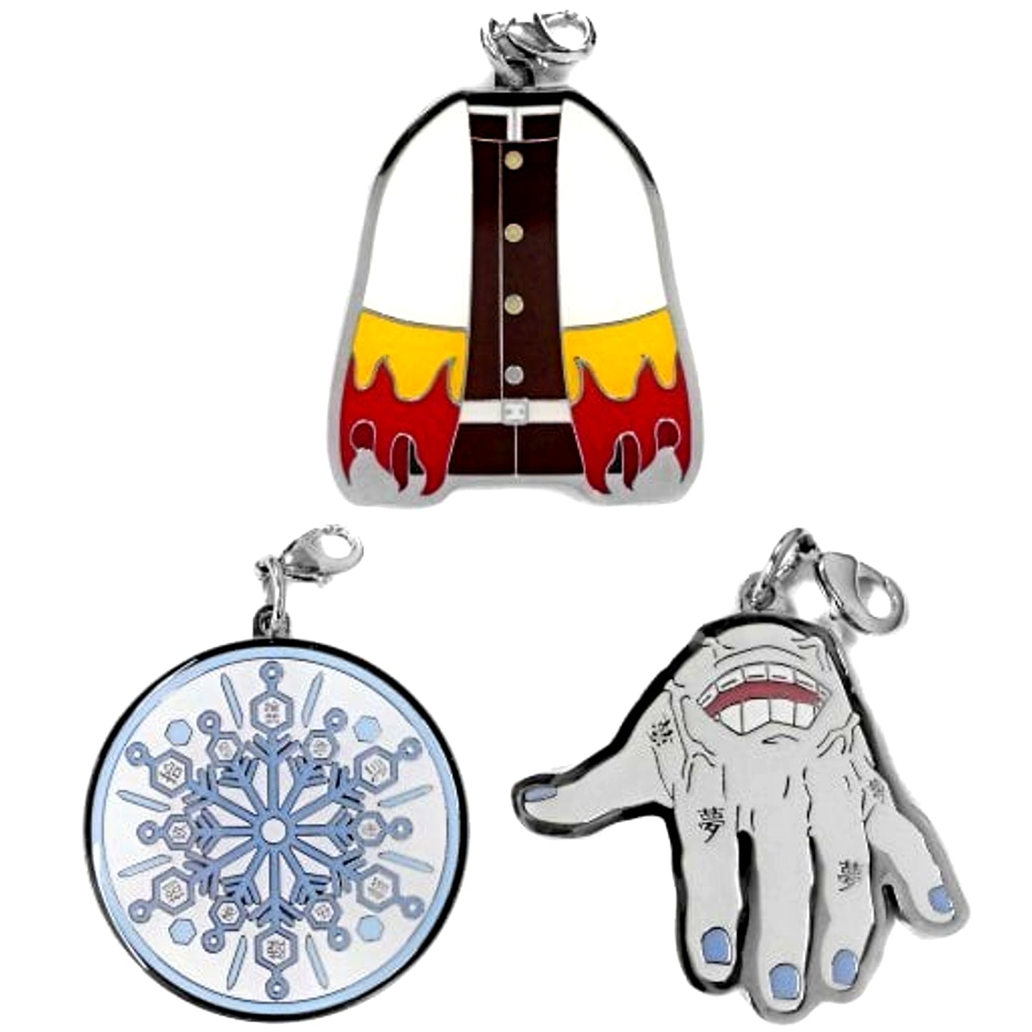 Kyojuro Rengoku Akaza Enmu Demon Slayer Kimetsu no Yaiba Metal Charm Set of 3 Mugen Train Bonus [USED]