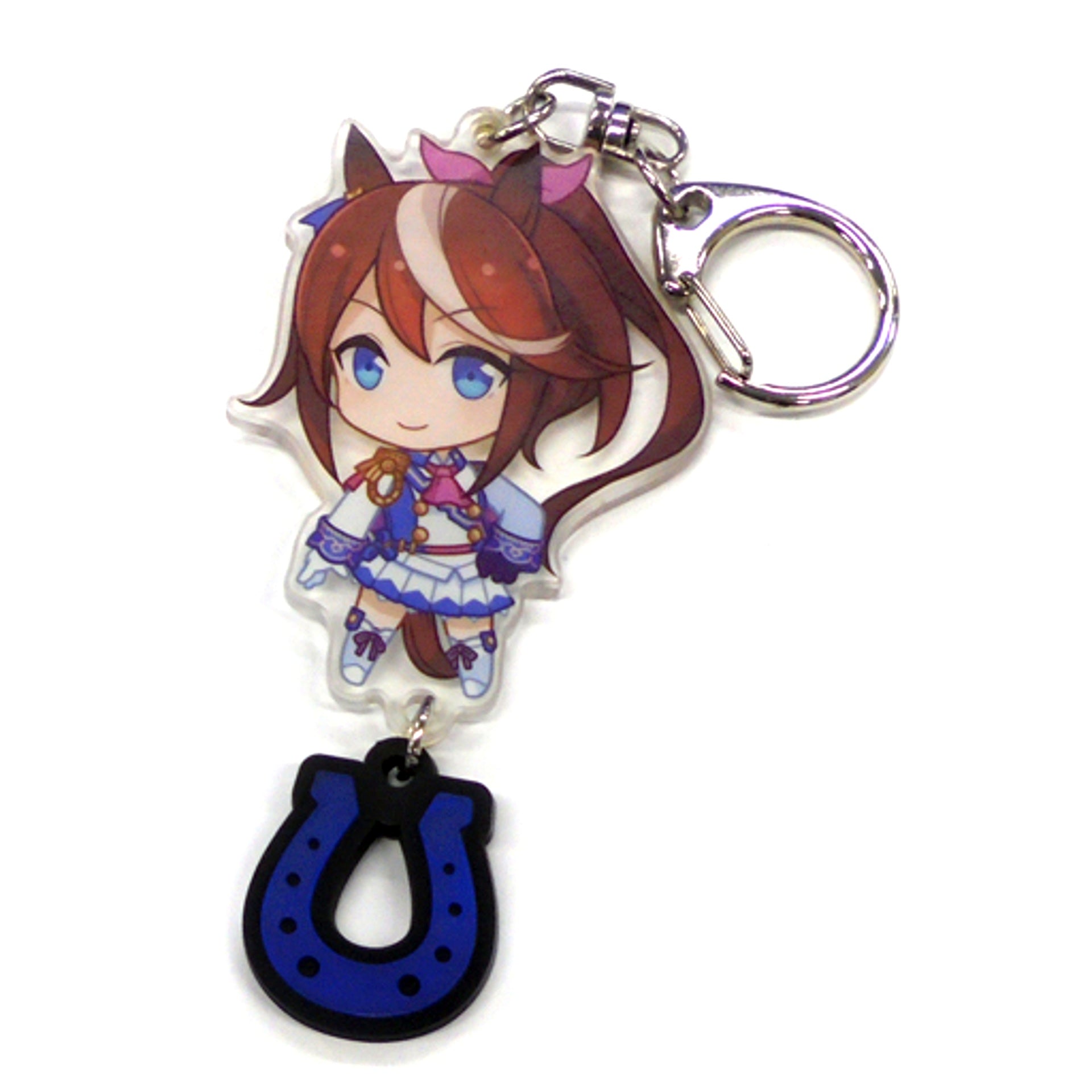 Tokai Teio Uma Musume Pretty Derby Acrylic Keychain with Rubber Horseshoe C91 Goods [USED]