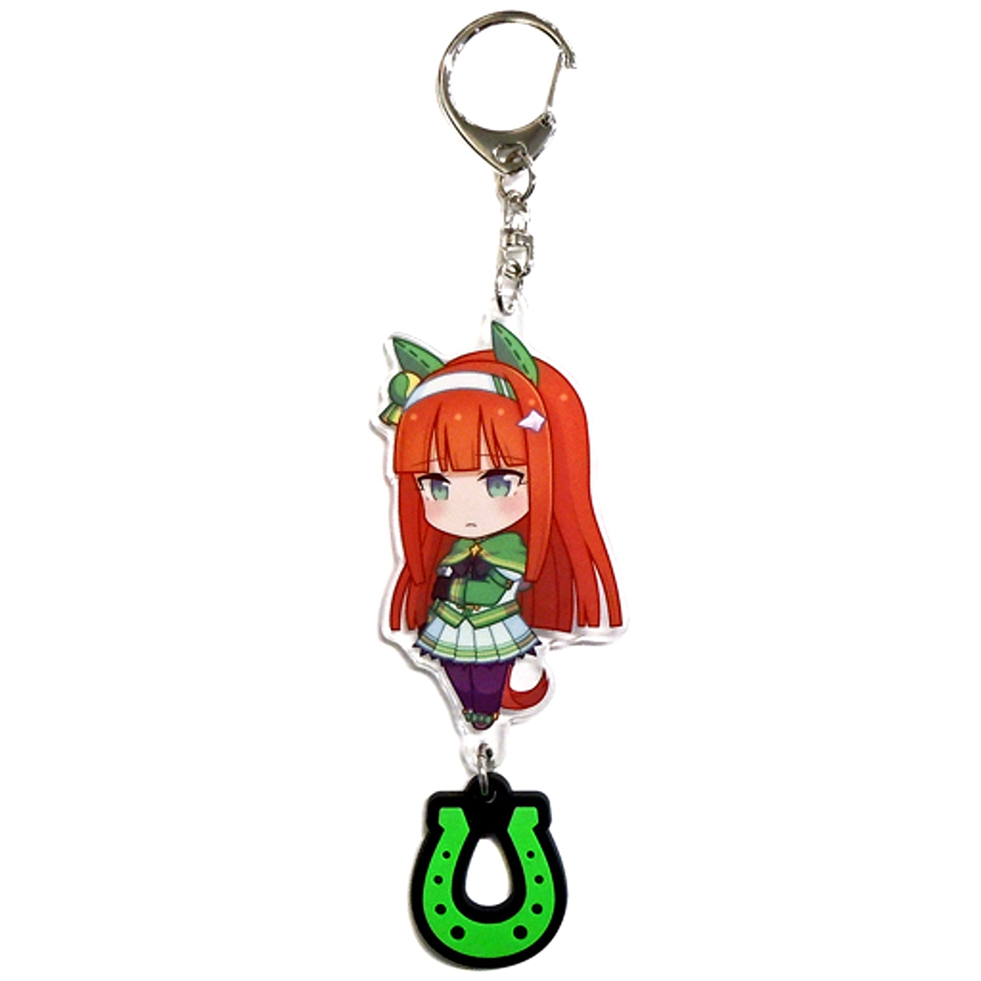 Silence Suzuka Uma Musume Pretty Derby Acrylic Keychain with Rubber Horseshoe C91 Goods [USED]