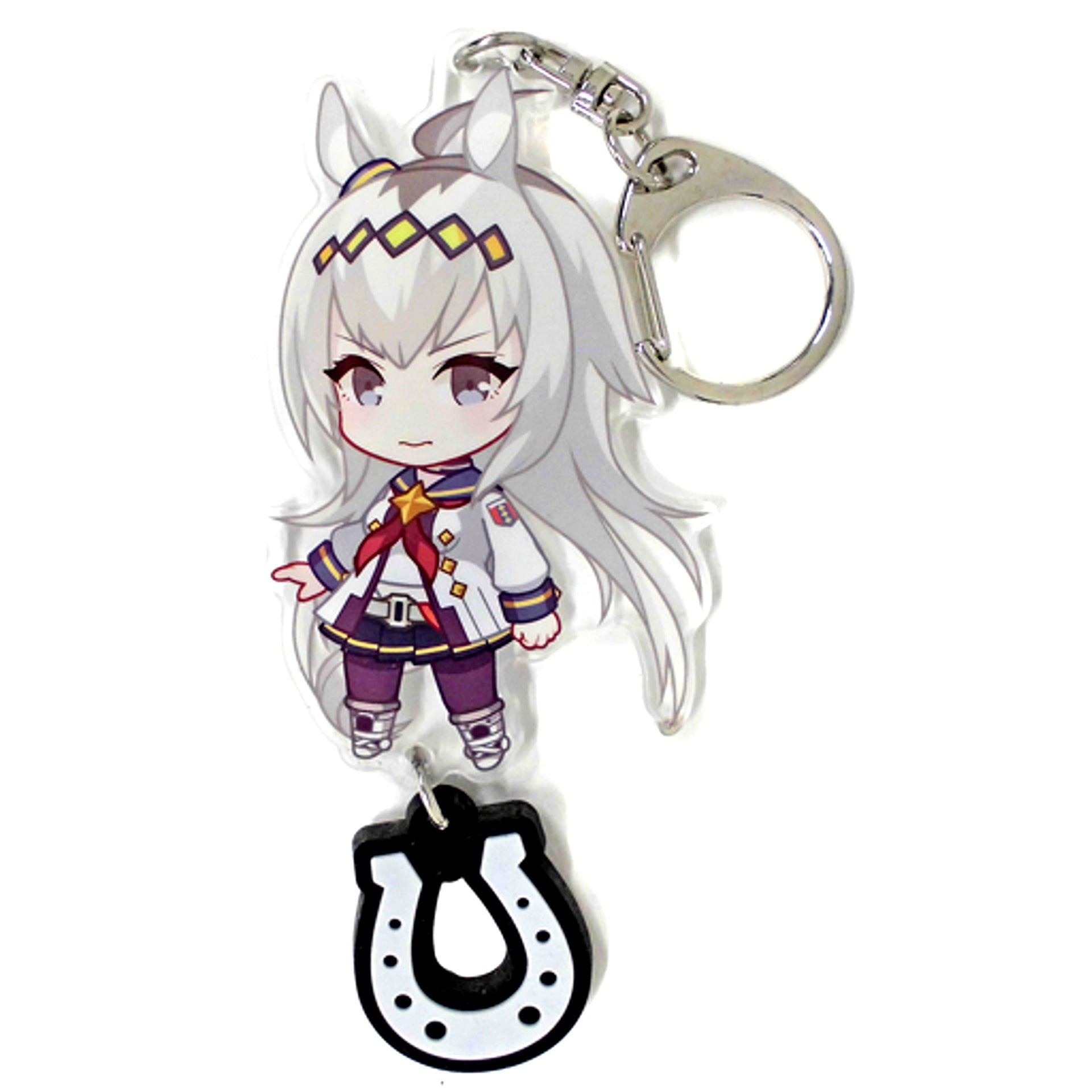 Oguri Cap Uma Musume Pretty Derby Acrylic Keychain with Rubber Horseshoe C91 Goods [USED]