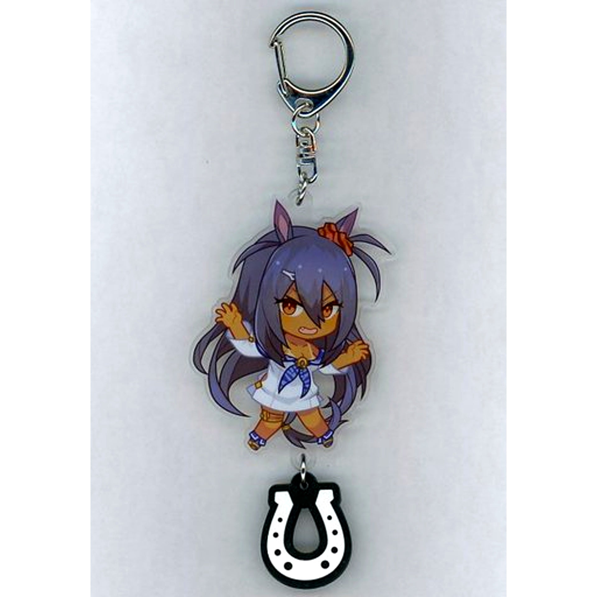 Hishi Amazon Uma Musume Pretty Derby Acrylic Keychain with Rubber Horseshoe C91 Goods [USED]