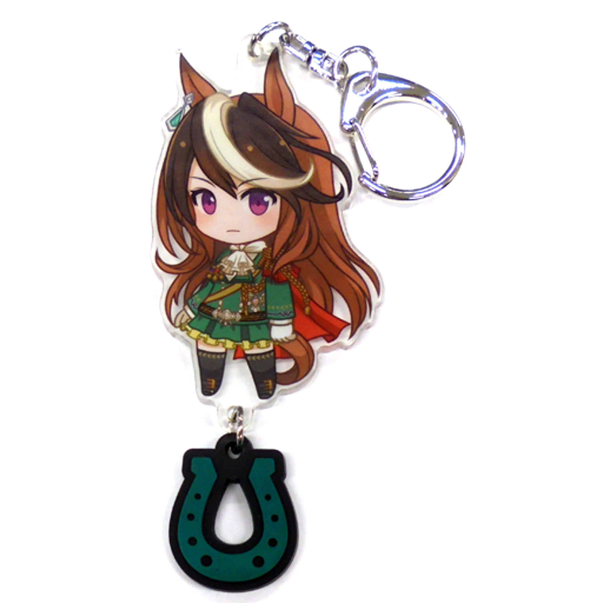 Symboli Rudolf Uma Musume Pretty Derby Acrylic Keychain with Rubber Horseshoe C91 Goods [USED]