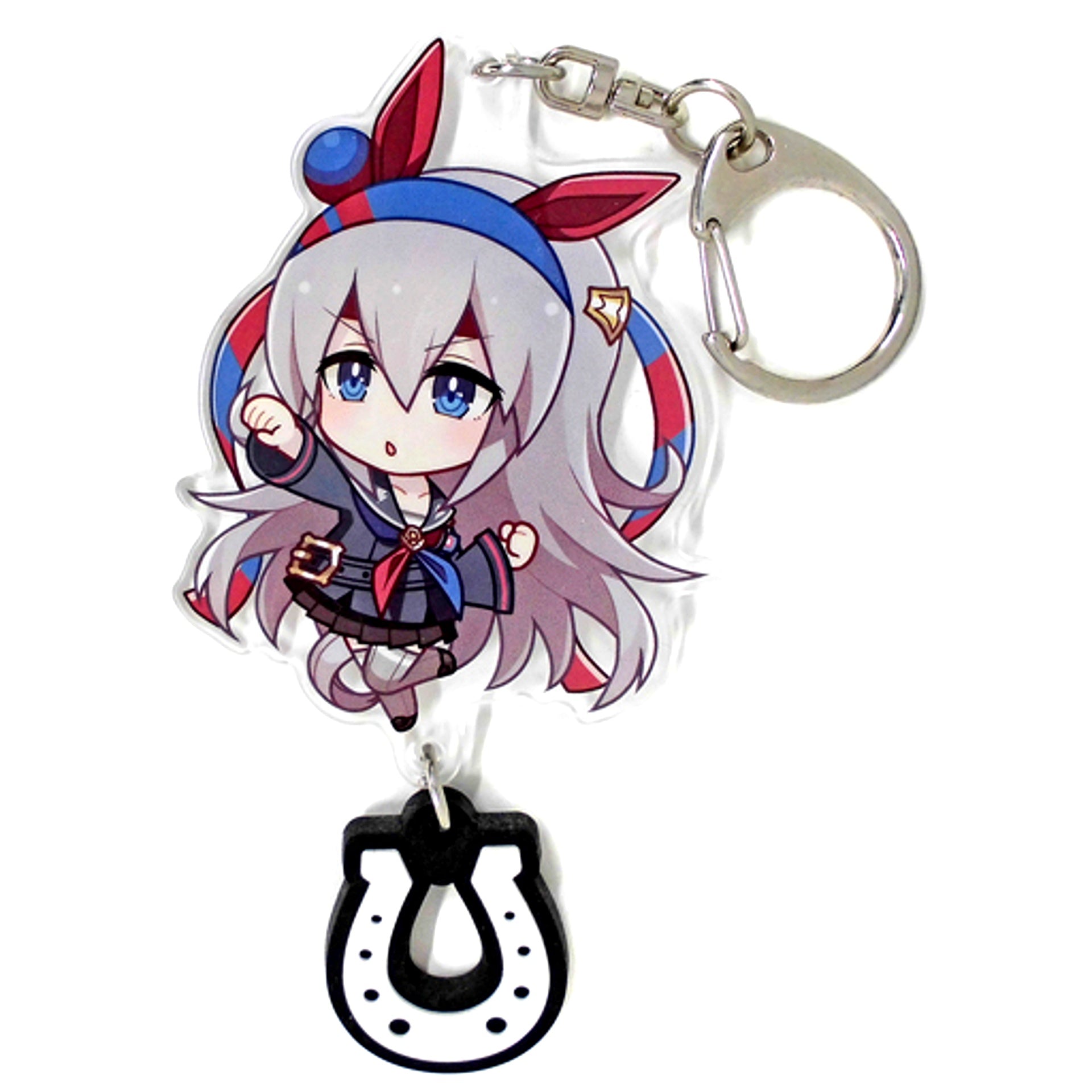 Tamamo Cross Uma Musume Pretty Derby Acrylic Keychain with Rubber Horseshoe [USED]