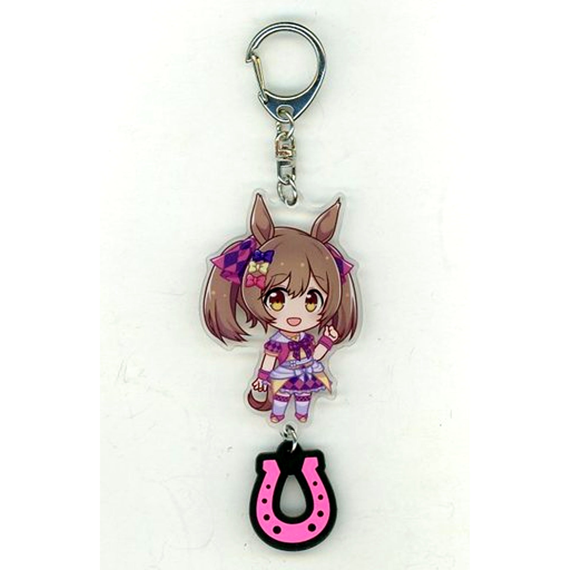 Smart Falcon Uma Musume Pretty Derby Acrylic Keychain with Rubber Horseshoe [USED]