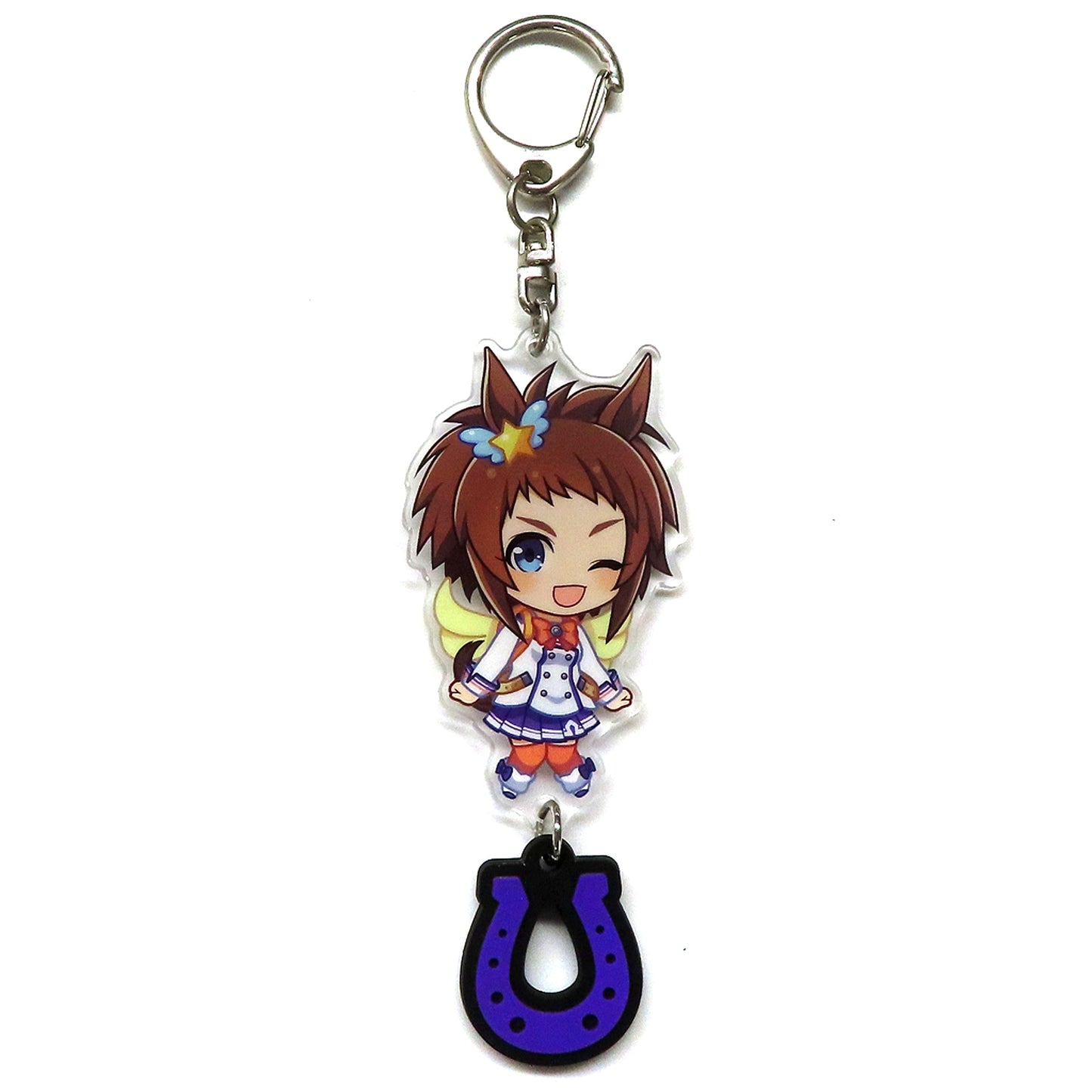 Biko Pegasus Uma Musume Pretty Derby Acrylic Keychain with Rubber Horseshoe [USED]