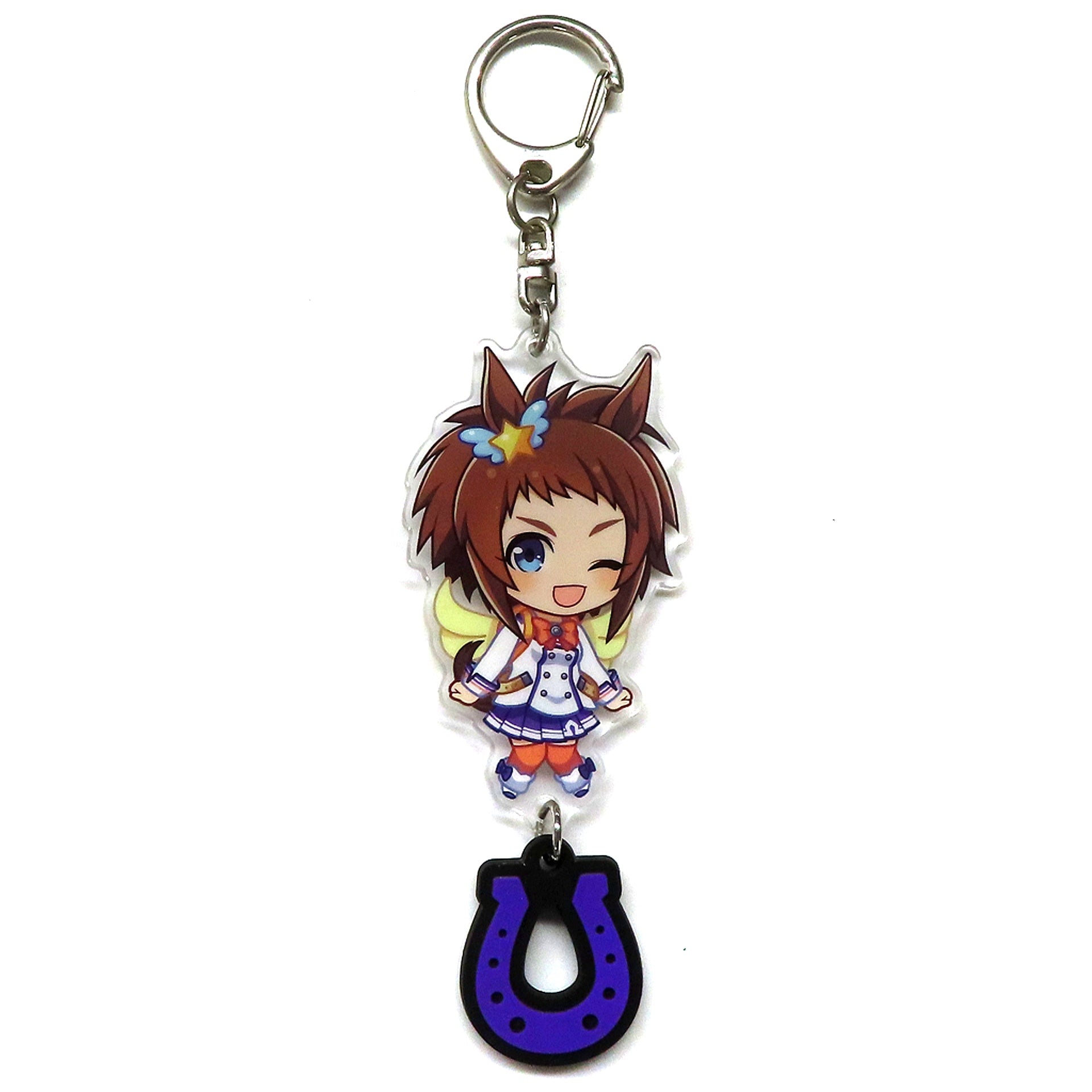 Biko Pegasus Uma Musume Pretty Derby Acrylic Keychain with Rubber Horseshoe [USED]