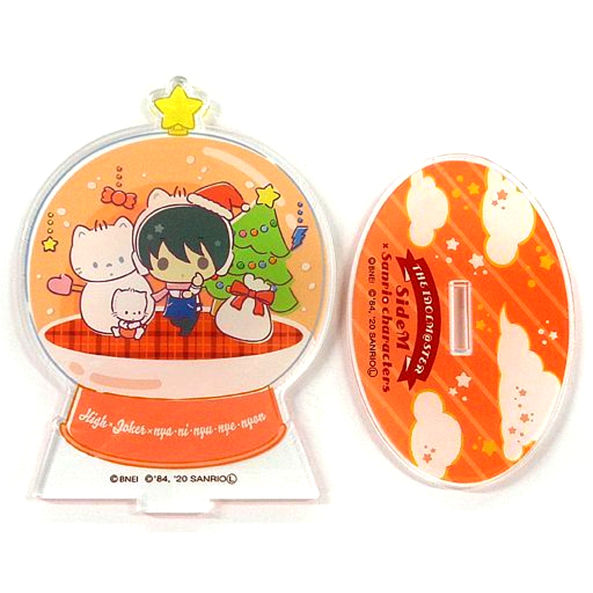 Jun Fuyumi and Nyanni Nyunye Nyonyon THE IDOLM@STER SideM Acrylic Stand x Sanrio Characters Merry Christmas WEB Kuji Prize C-7 [USED]