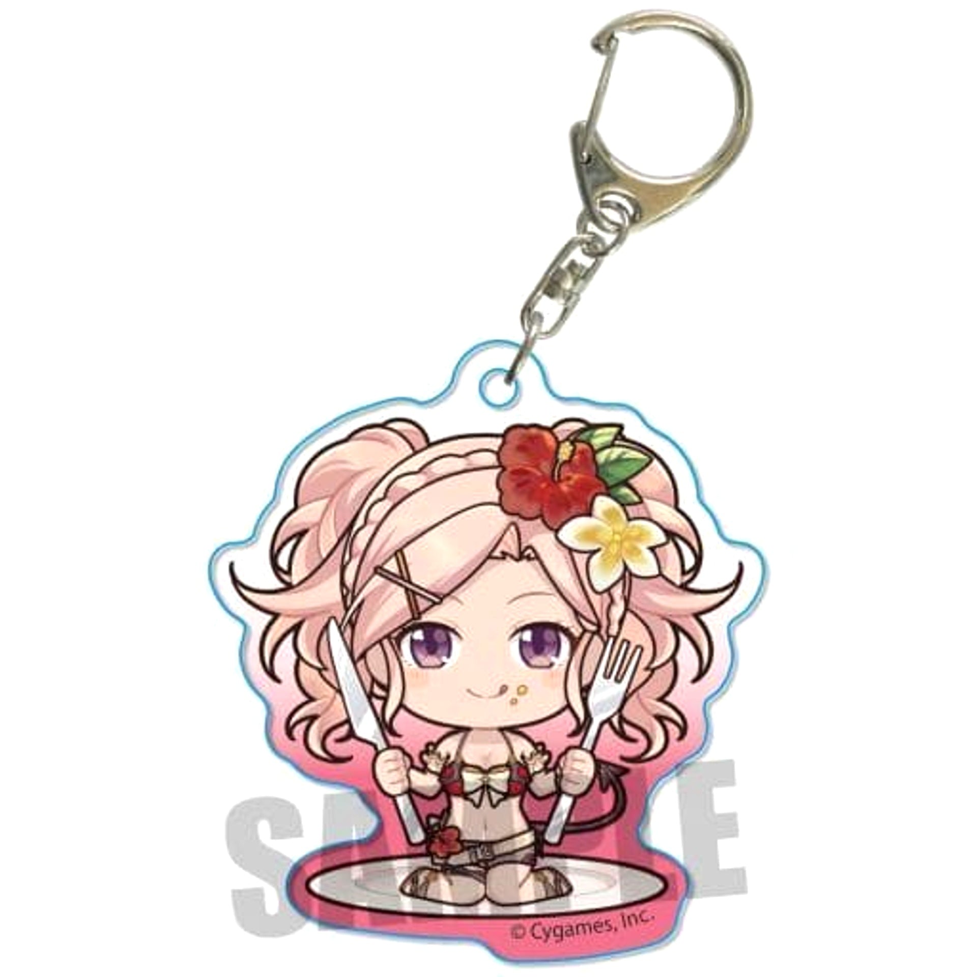 Granblue Fantasy Amira Hot Summer Fete! Eating Bonanza! Gochichara Acrylic Keychain Keychains [USED]