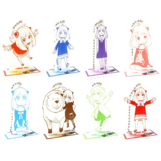 Set of 8 Anya Forger SPY x FAMILY Acrylic Stand Keychain Collection [USED]