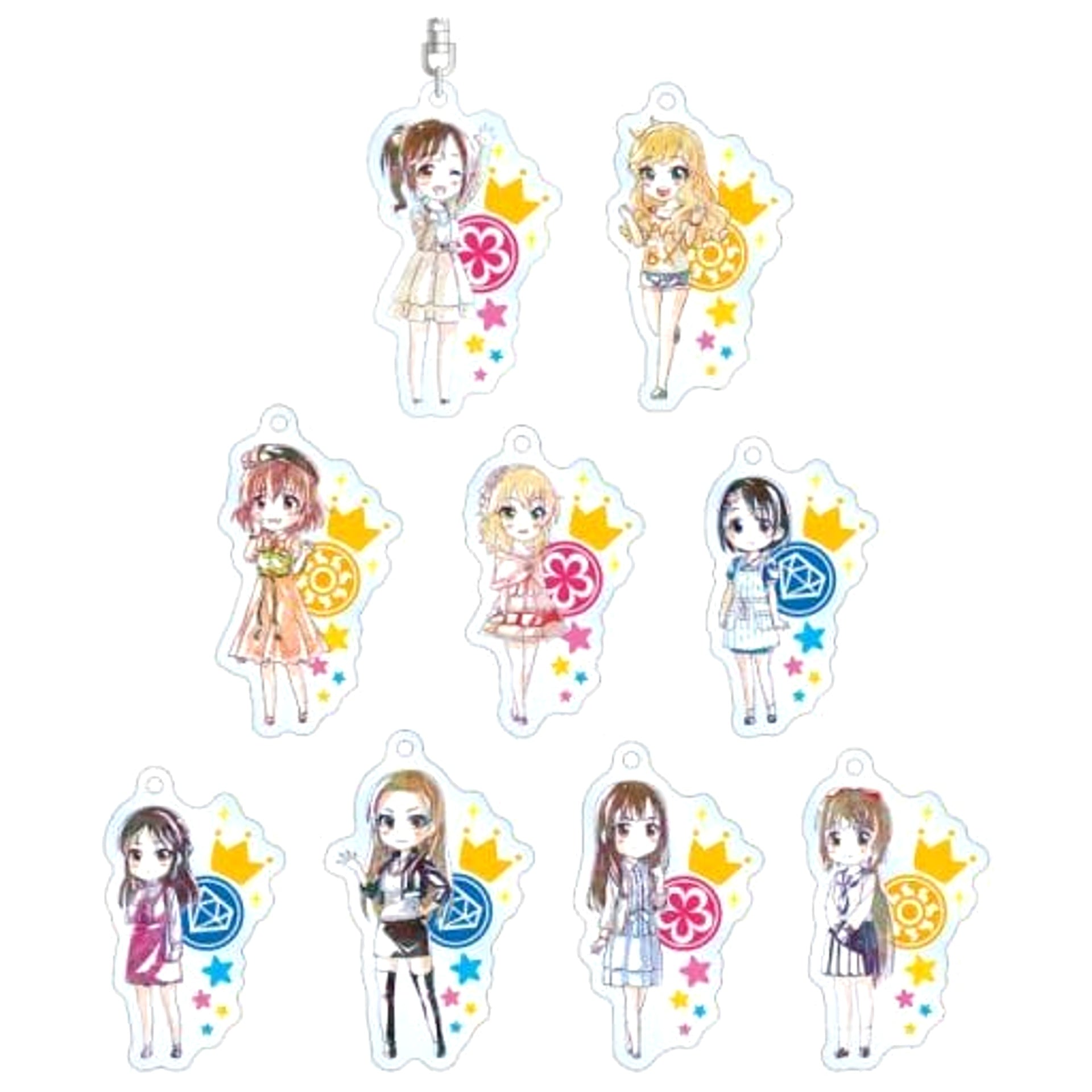 THE IDOLM@STER Cinderella Girls Theater Kyoko Igarashi & Others Trading Ani-Art Acrylic Keychain Ver.E All 9 Types Set Keychains [USED]