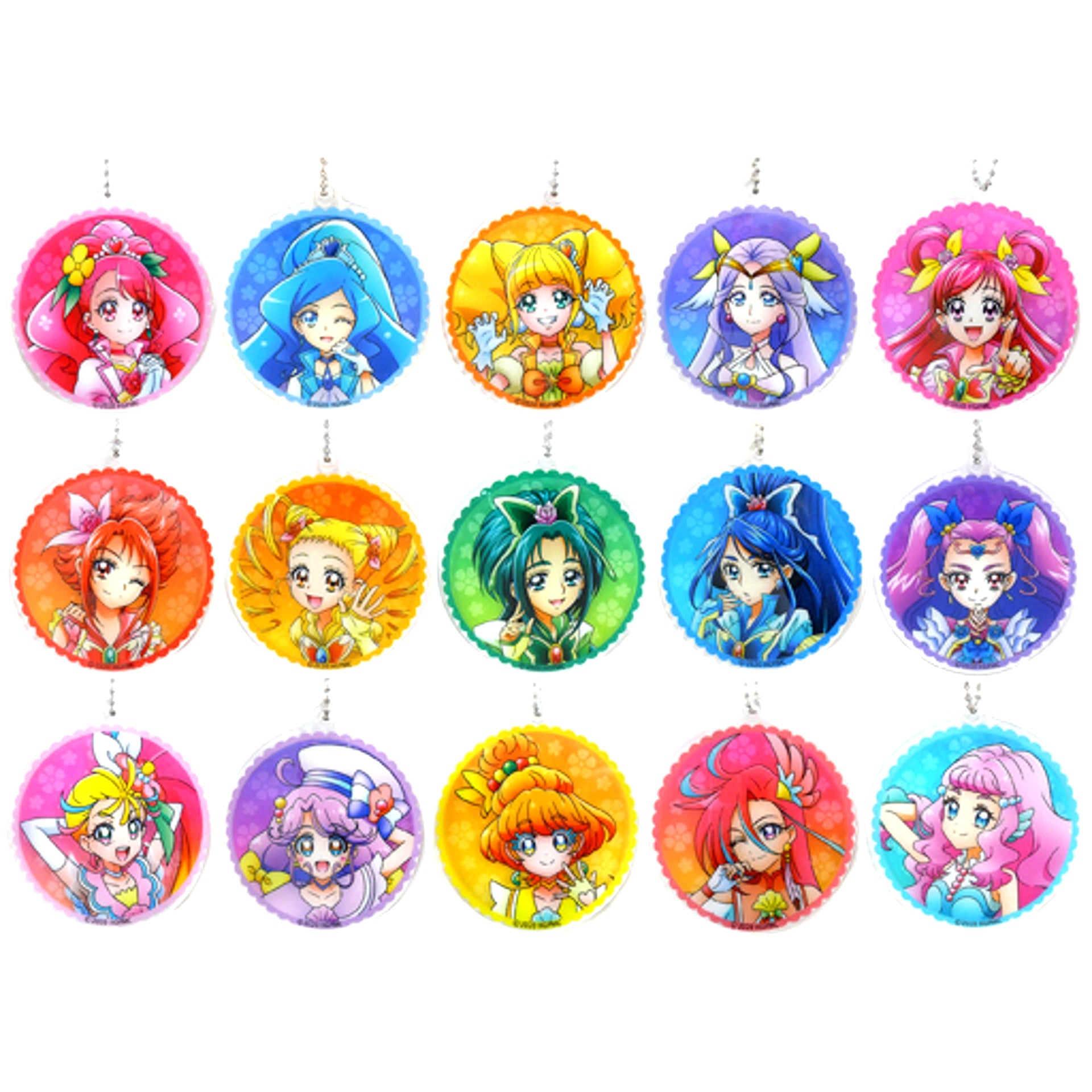 Set of 15 Healin' Good Precure The Movie GoGo! Big Transformation! Clear Keychain Collection Theater Goods [USED]