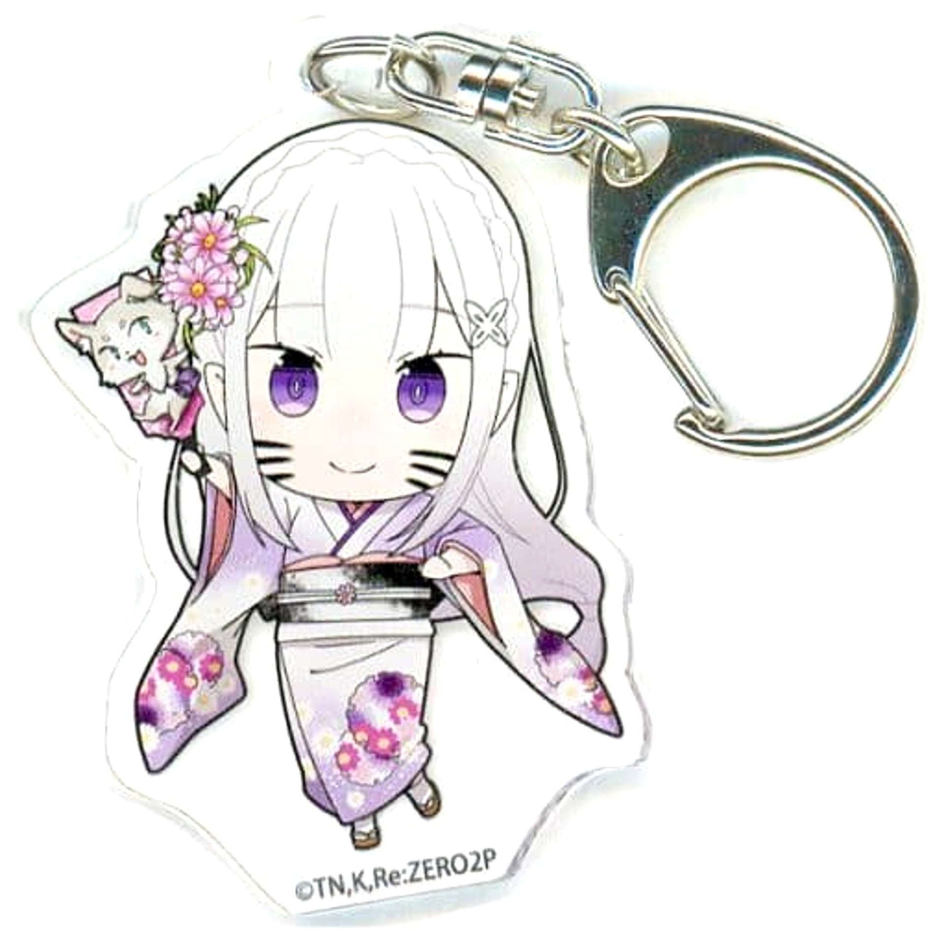 Re:ZERO -Starting Life in Another World- Emilia DMM Scratch! Acrylic Keychain Prize C-1 Keychains [USED]