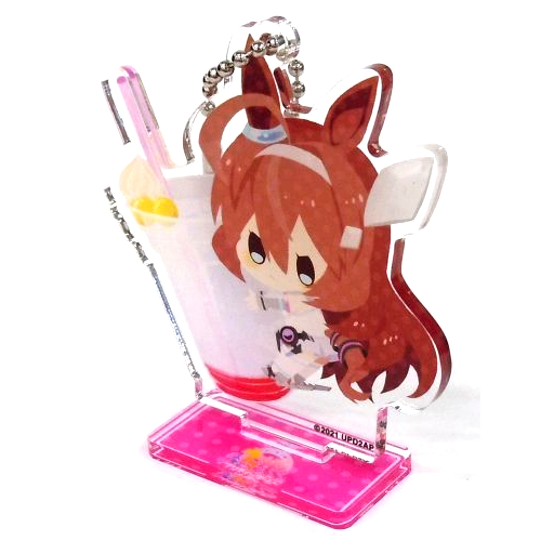 Mihono Bourbon Uma Musume Pretty Derby Season 2 Mini Character Acrylic Stand Keychain CharaDri!! COLLABO CAFE HONPO [USED]