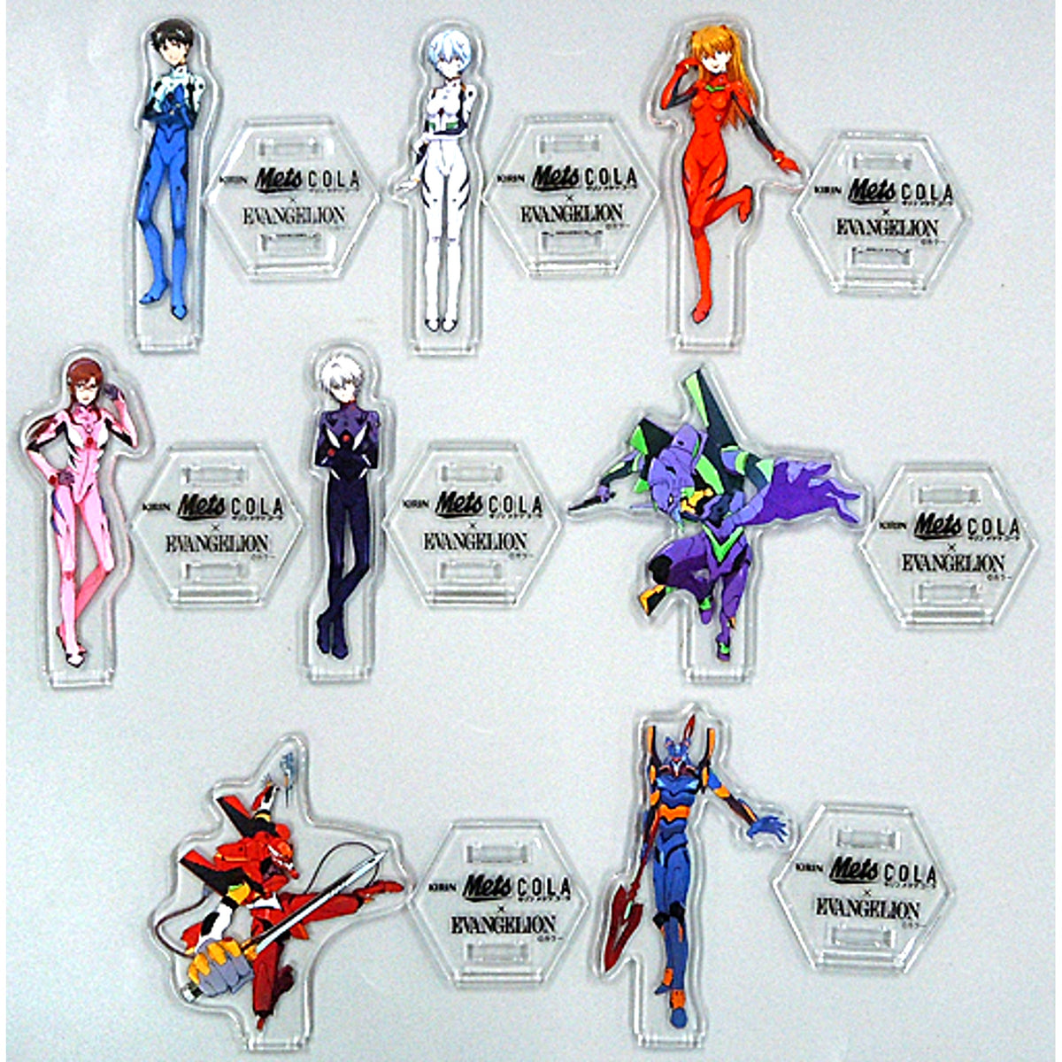 Set of 8 Multi Acrylic Stand Kirin Mets Cola x Evangelion Convenience Store Limited Present Campaign [USED]