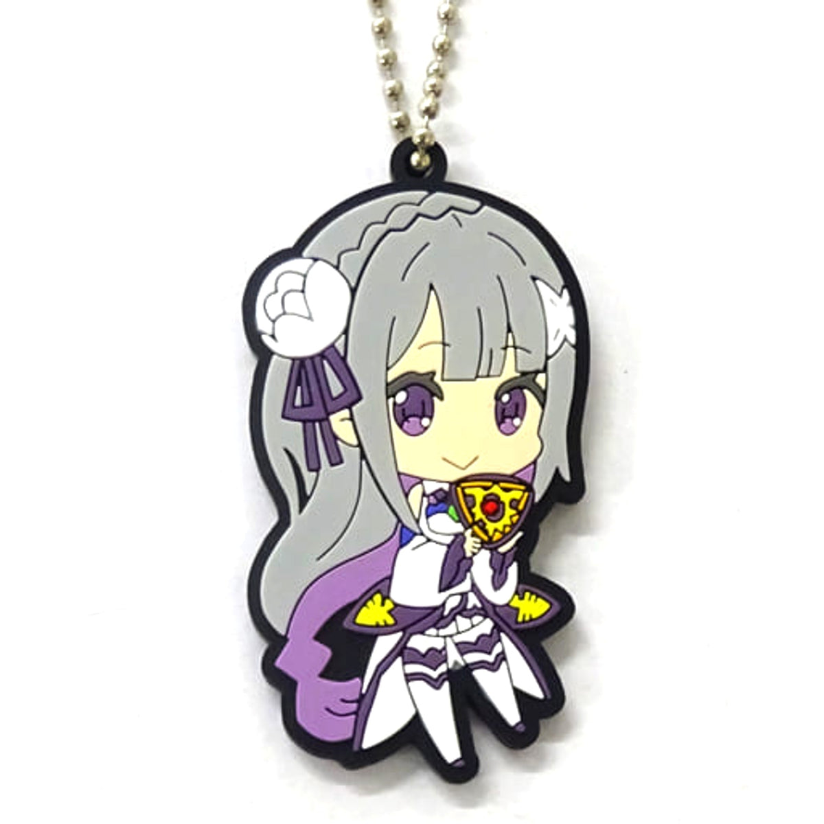 Re:ZERO -Starting Life in Another World- Emilia Rubber Charm Monthly Comic Alive Limited May 2021 Issue Special Bonus Keychains [USED]