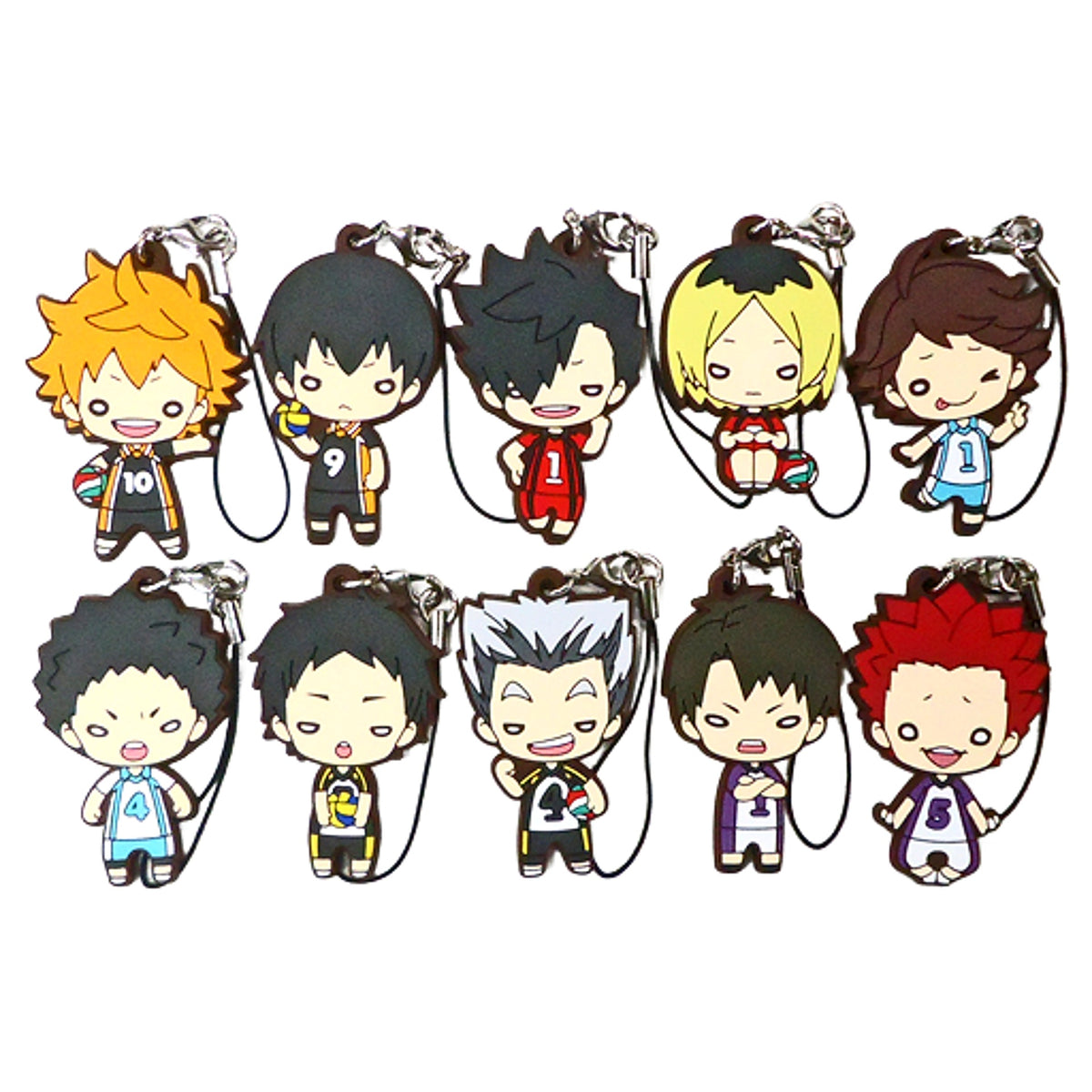 Haikyu!! Shoyo Hinata & Others Nitotan Rubber Mascot animate Limited All 10 Types Set Keychains [USED]
