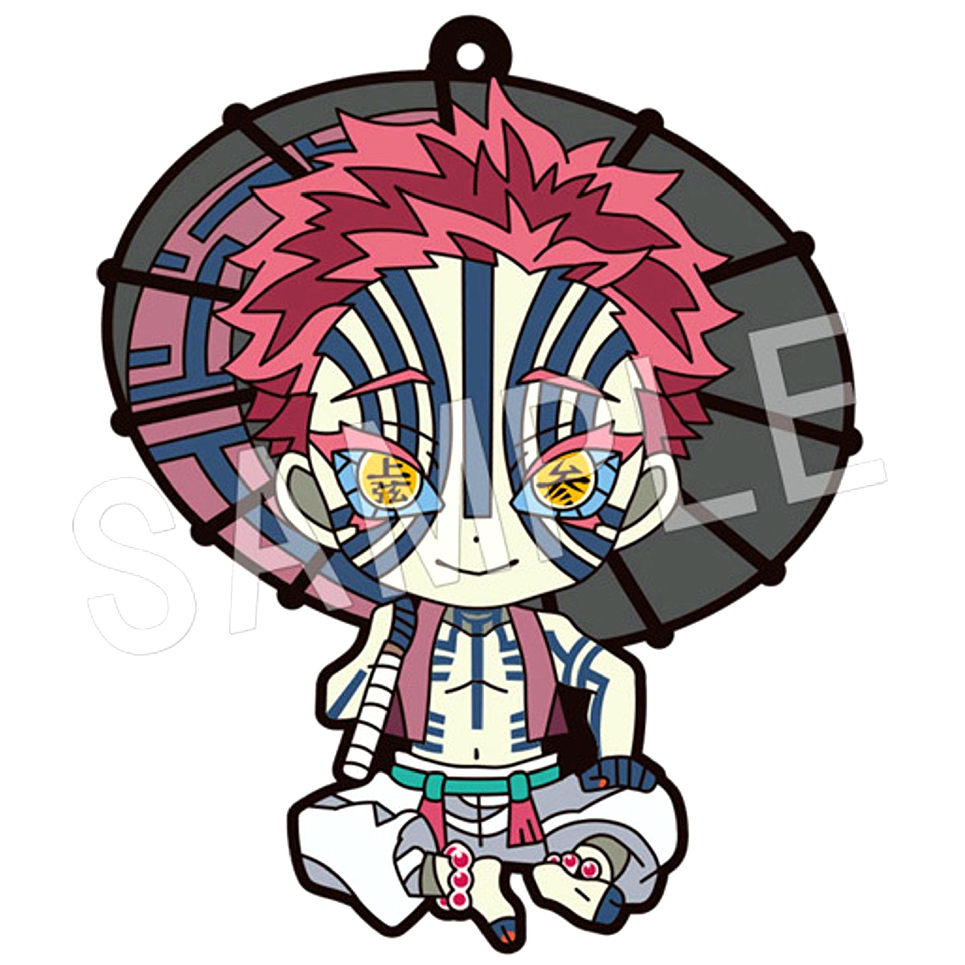 Akaza Demon Slayer Kimetsu no Yaiba Petanko Trading Rubber Strap Wagasa [USED]